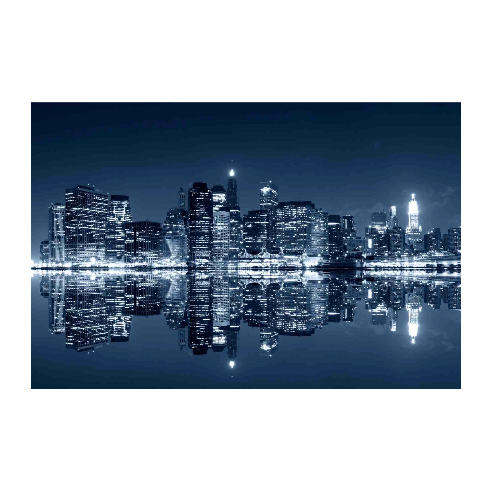 Midnight Cityscape Reflection Wall Art
