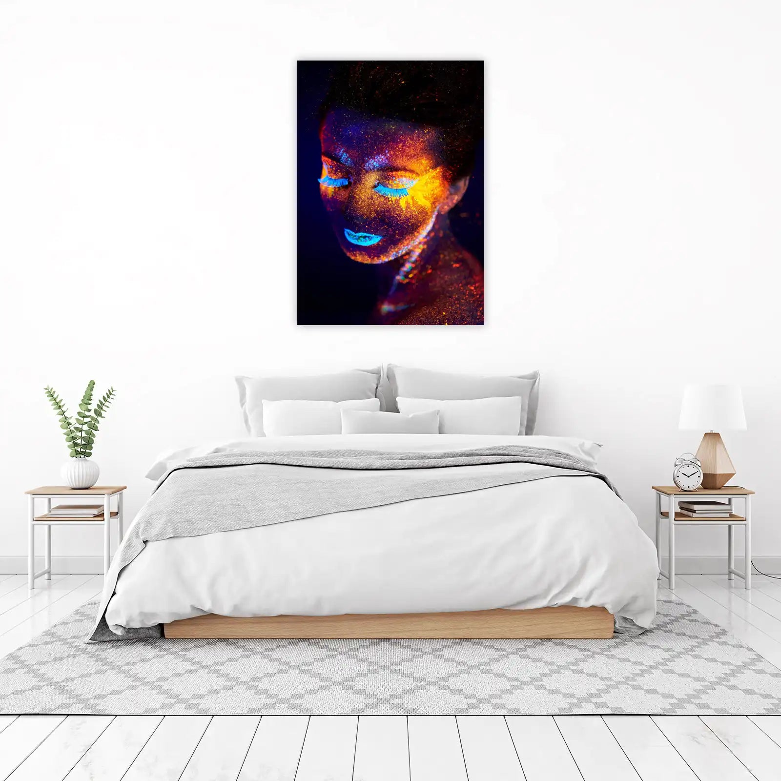 Neon Glow Face Blacklight Wall Art