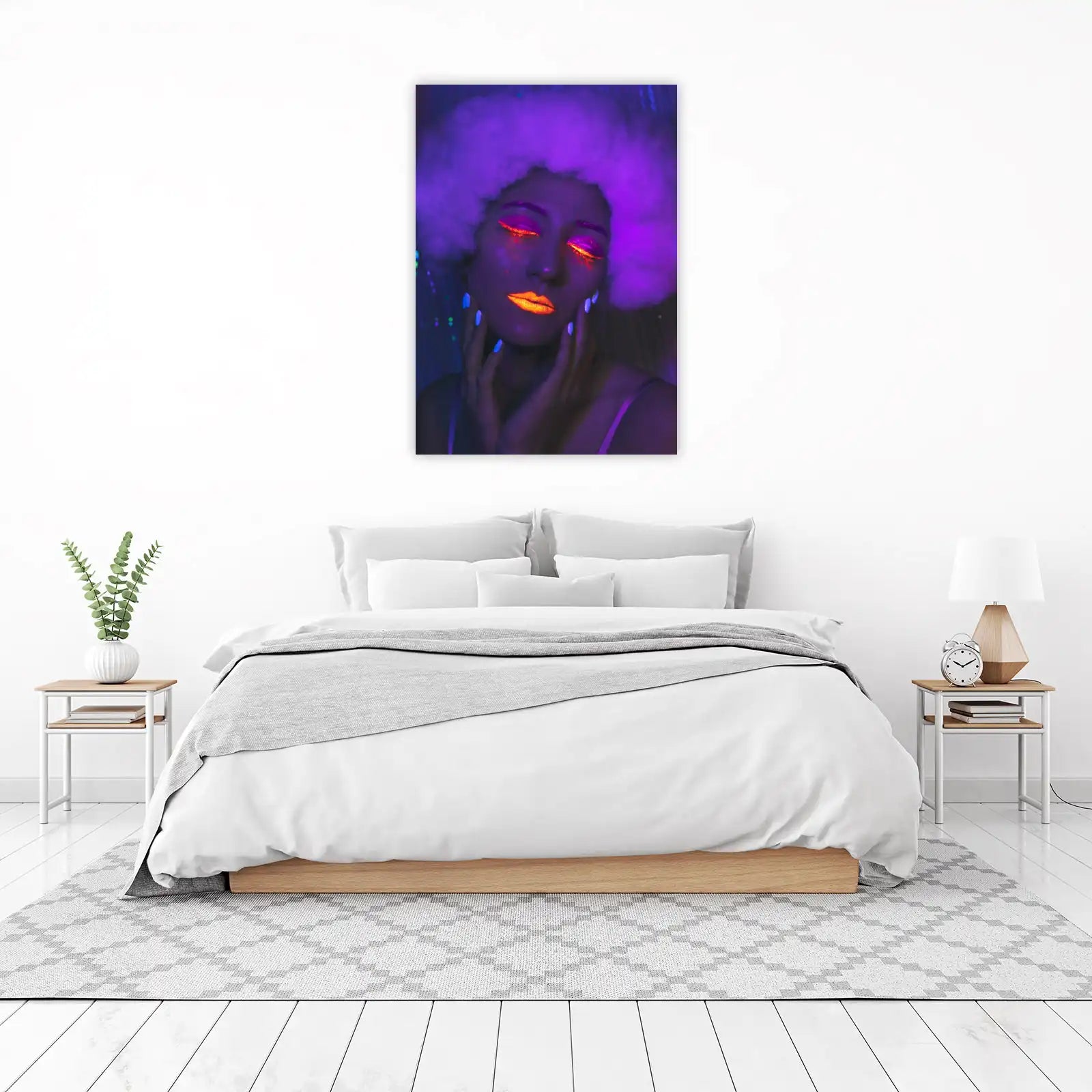 Neon Glow Portrait Abstract Art Wall Art