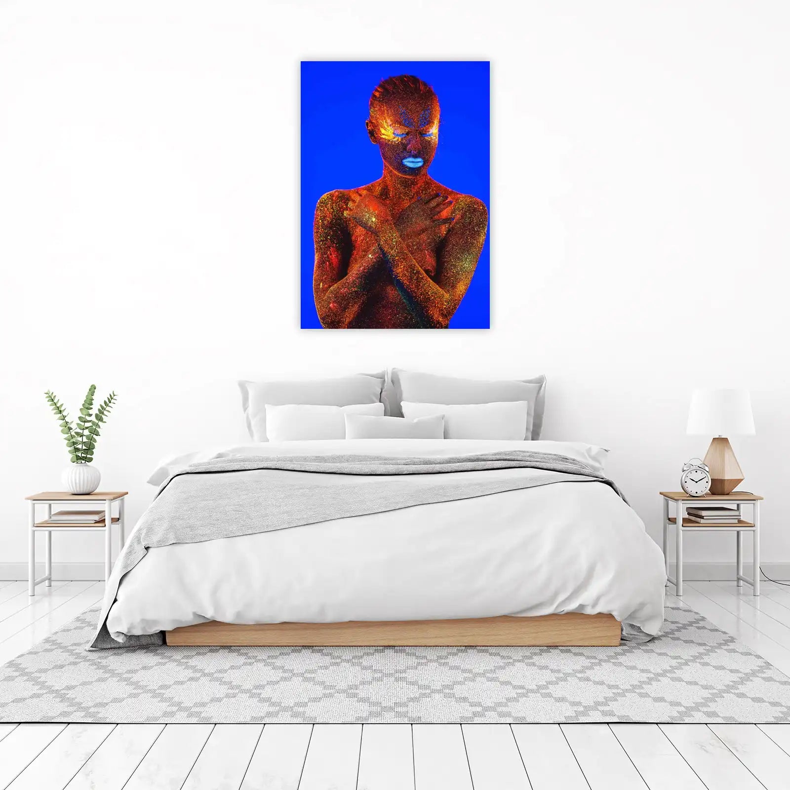 Neon Glow Body Art Abstract Wall Art
