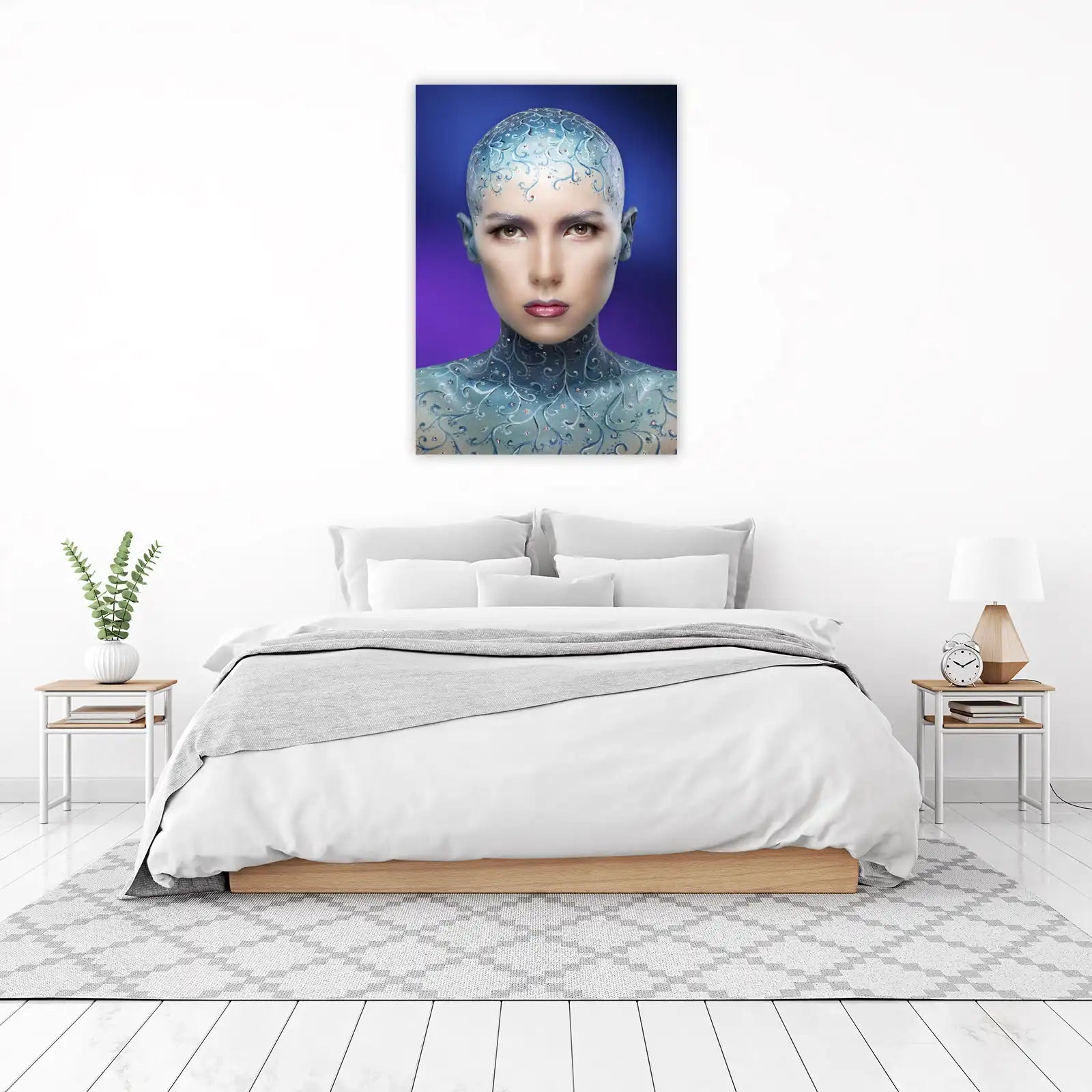 Enchanting Blue Aura Portrait Wall Art