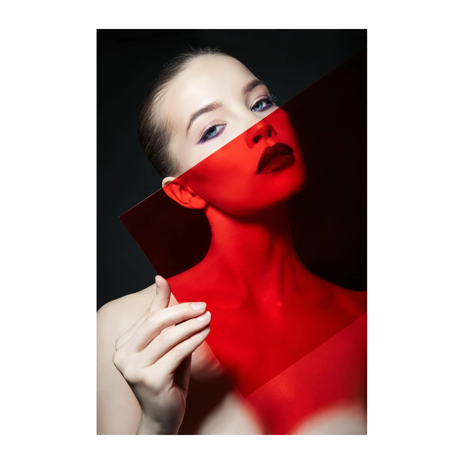 Bold Red Portrait Abstract Art Wall Art