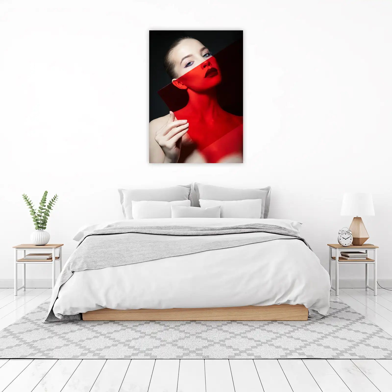 Bold Red Portrait Abstract Art Wall Art