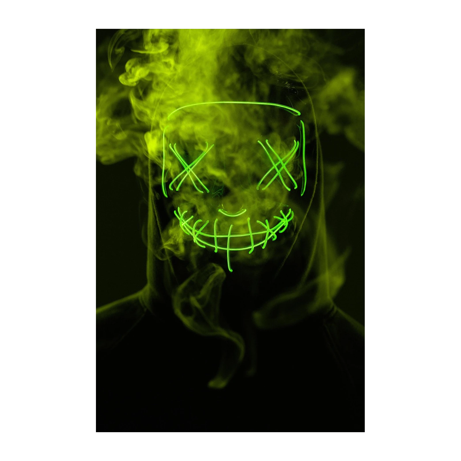 Neon Grimace Gas Mask Wall Art Wall Art