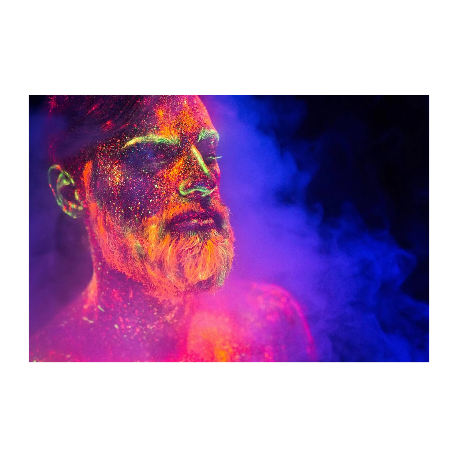 Neon Glow Portrait Man Wall Art