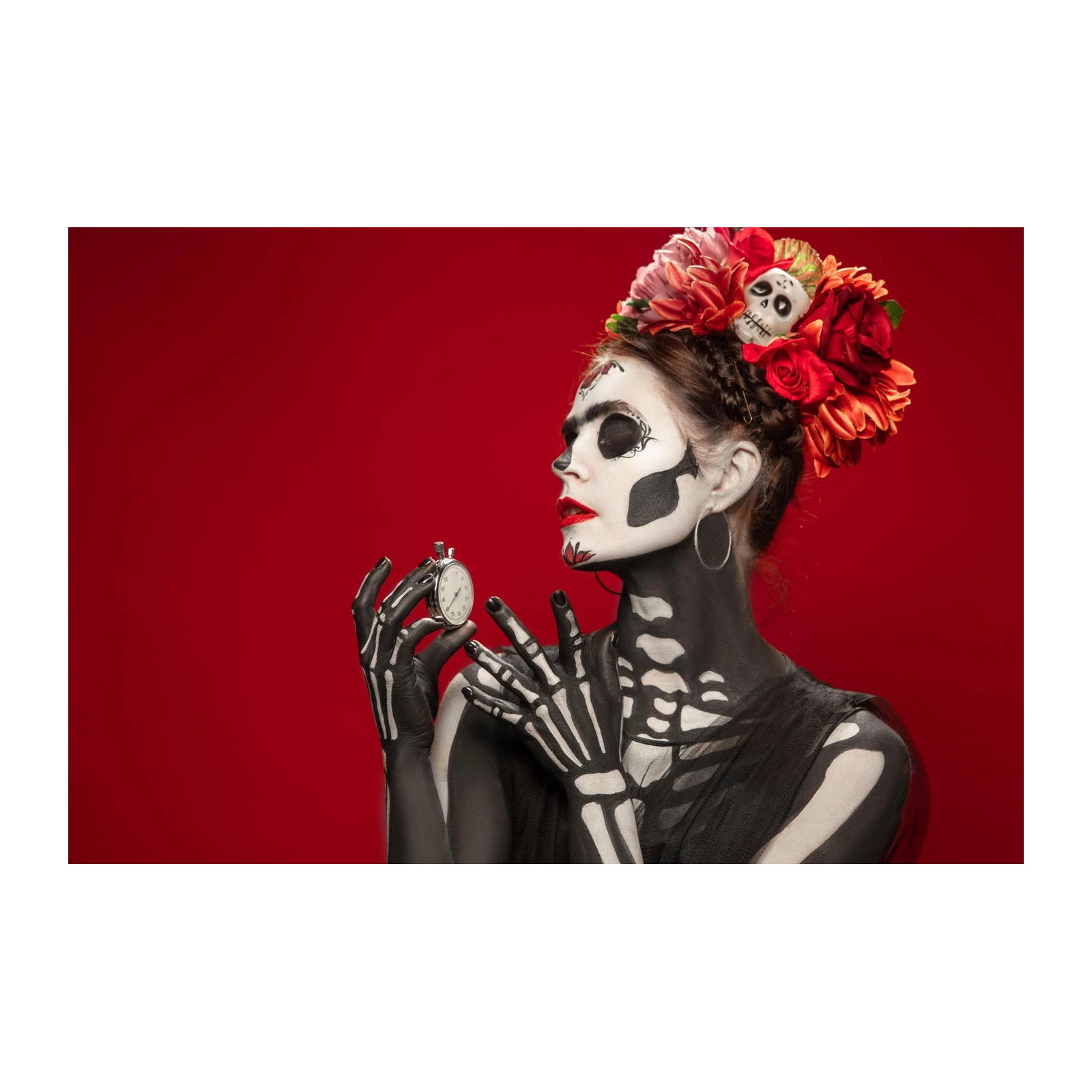 Dia de Muertos Skull Woman Wall Art