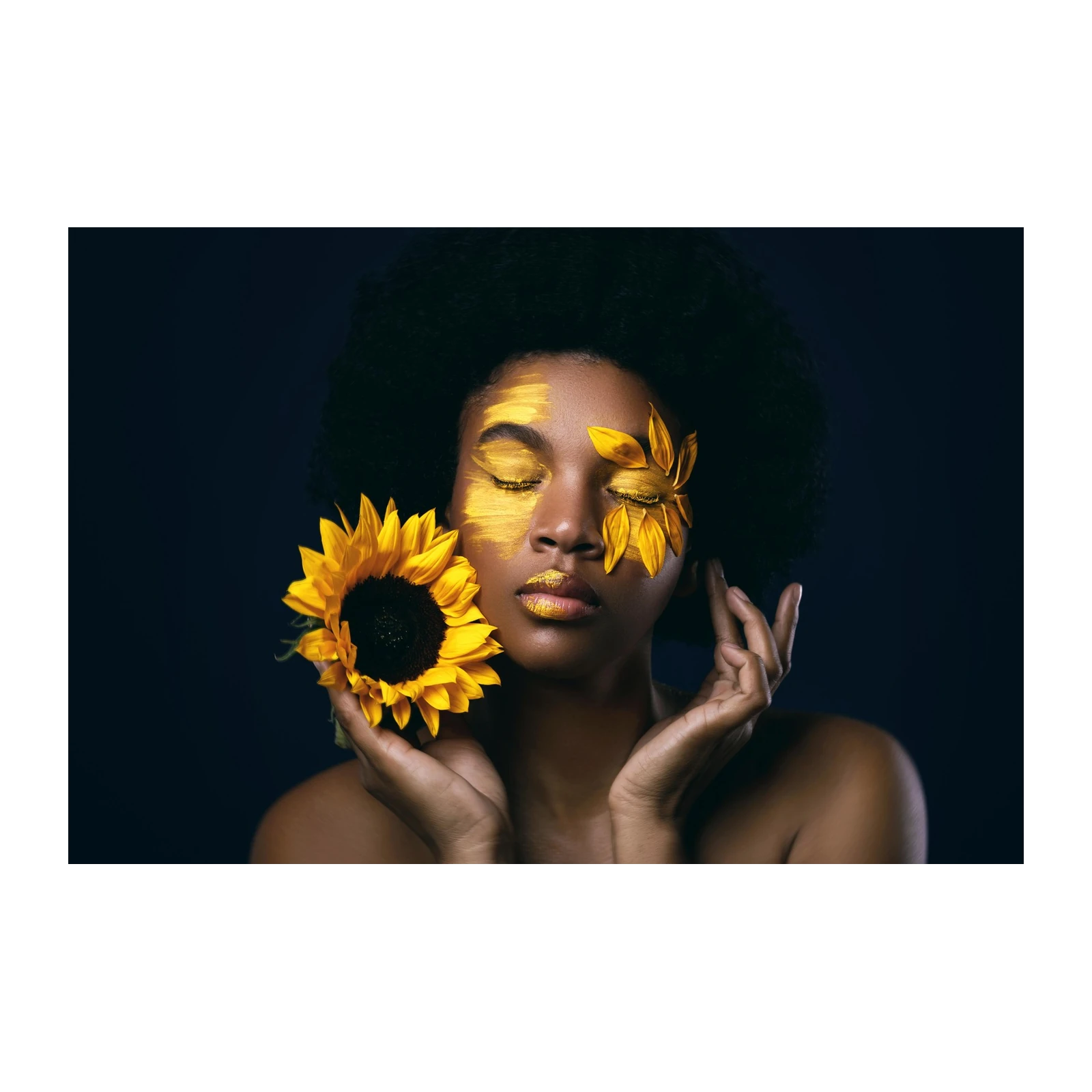 Golden Radiance Sunflower Portrait Wall Art