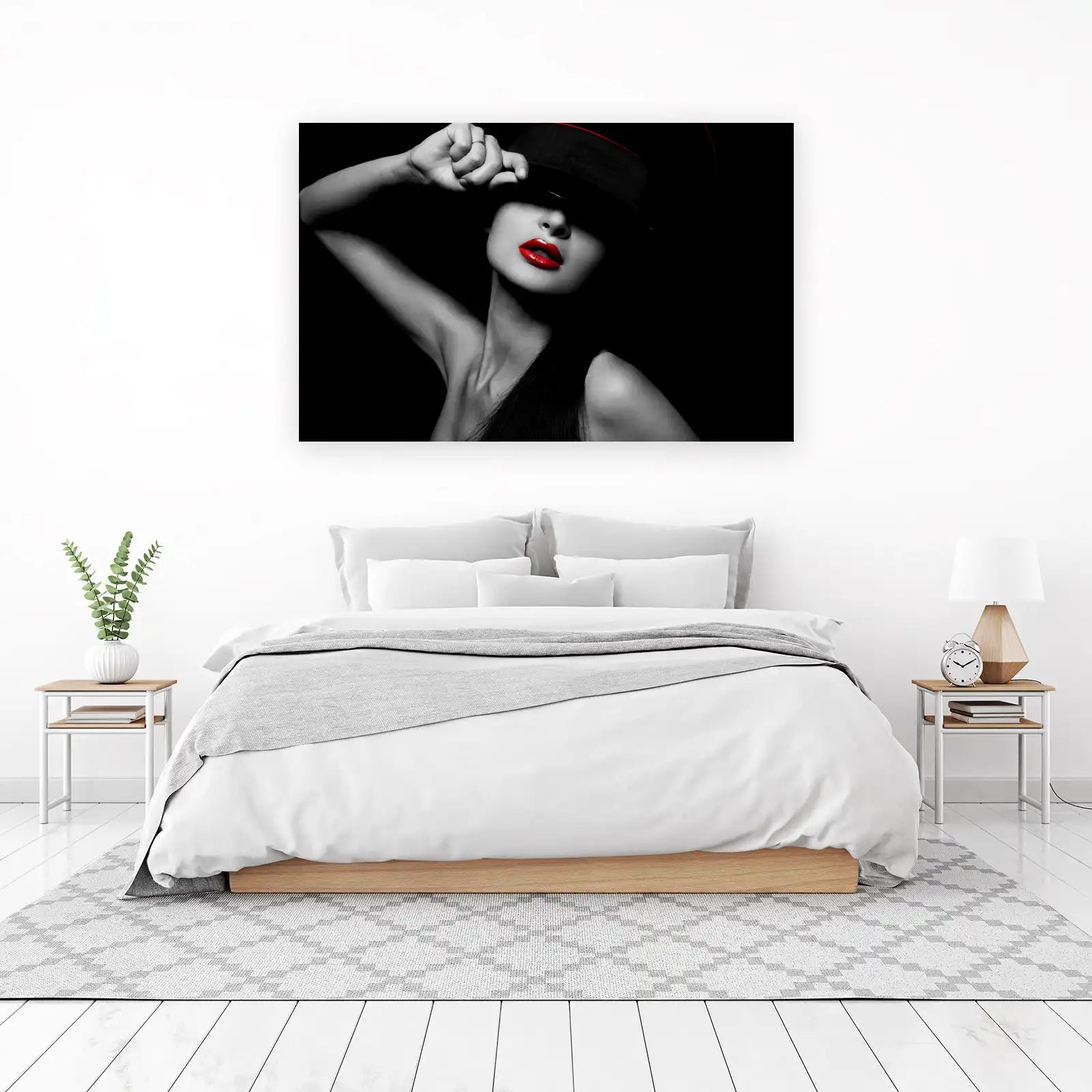 Glamorous Red Lips & Hat Wall Art