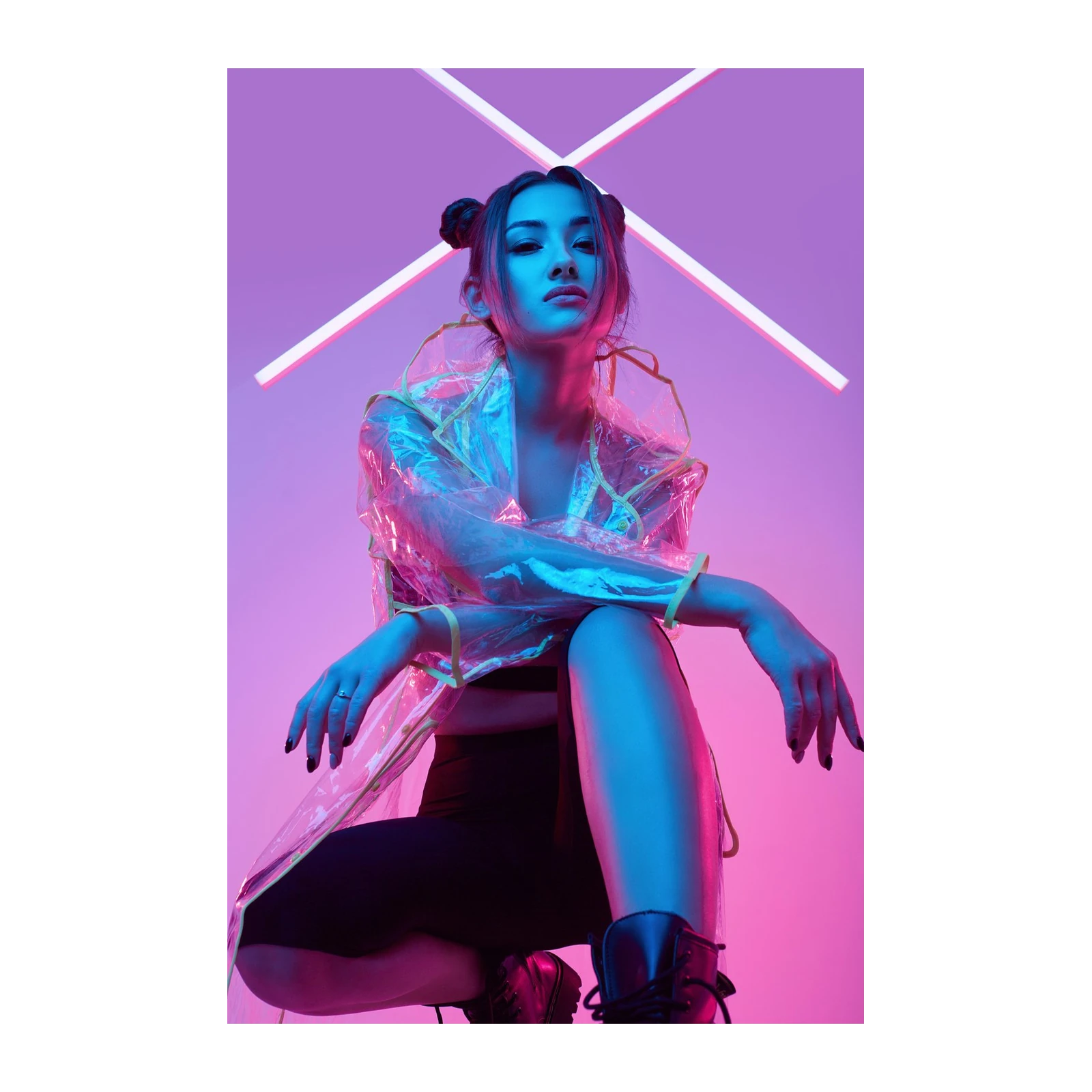 Vibrant Neon Pop Culture Portrait Wall Art