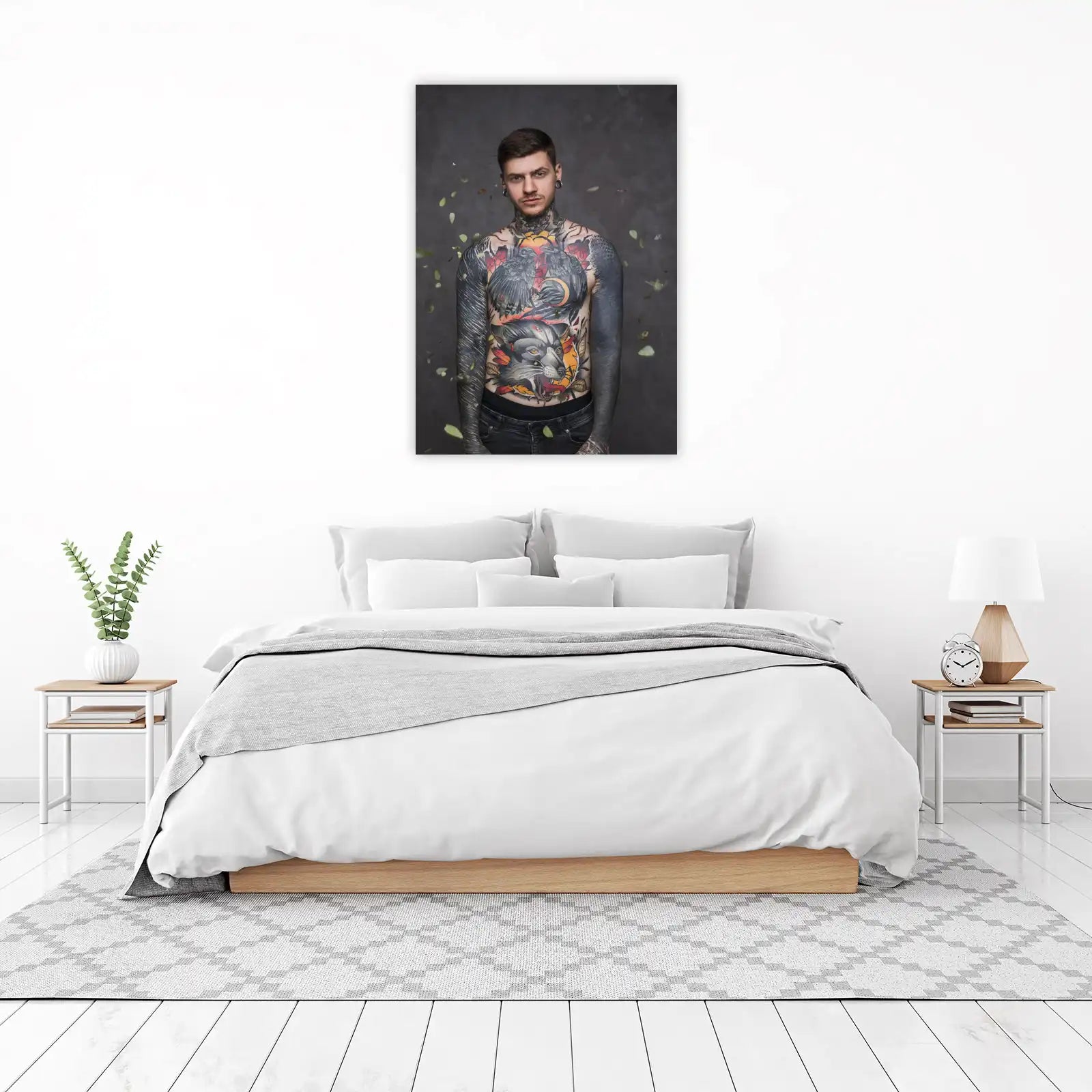 Mystic Wolf & Ravens Tattoo Art Wall Art