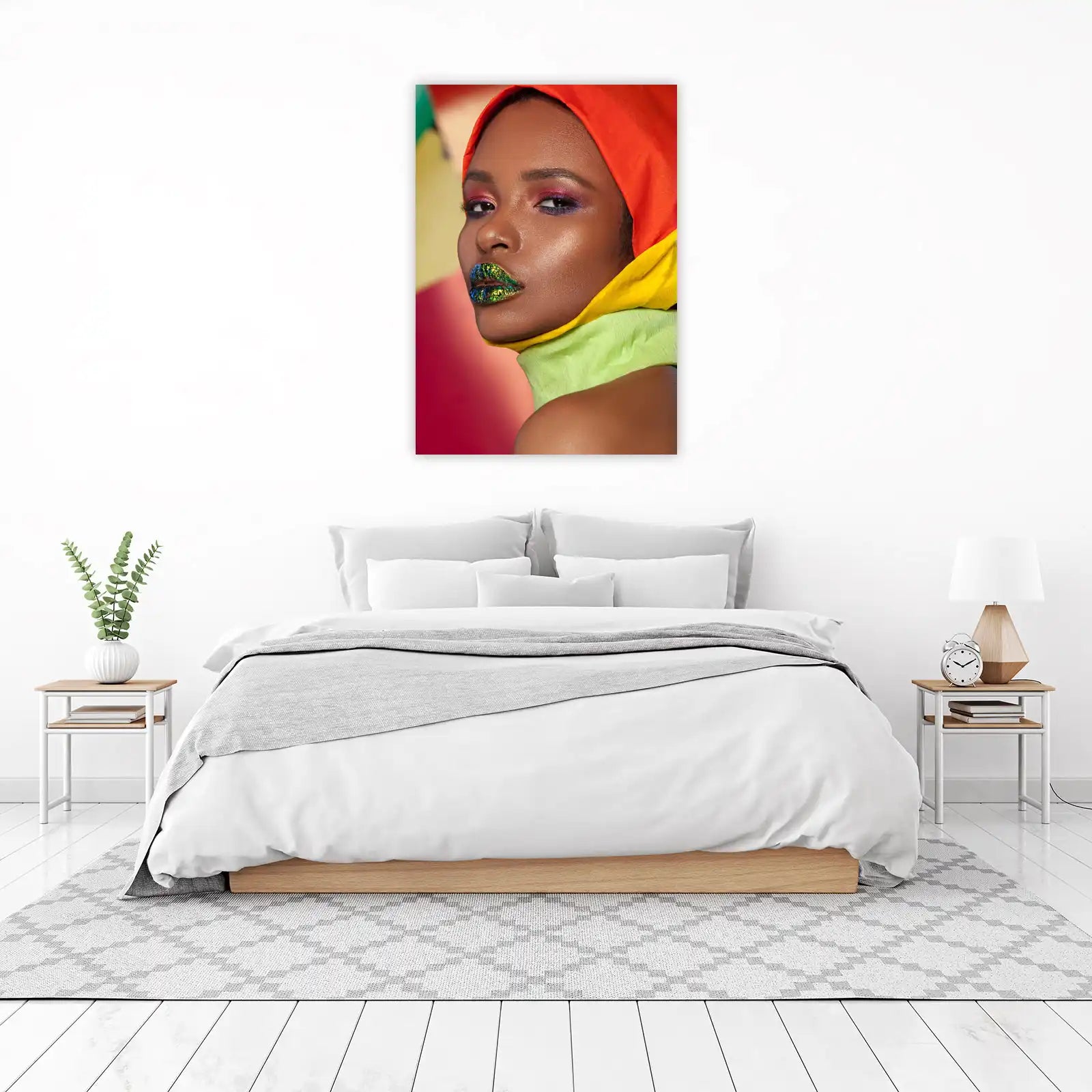 Vibrant Glam Makeup Portrait Wall Art