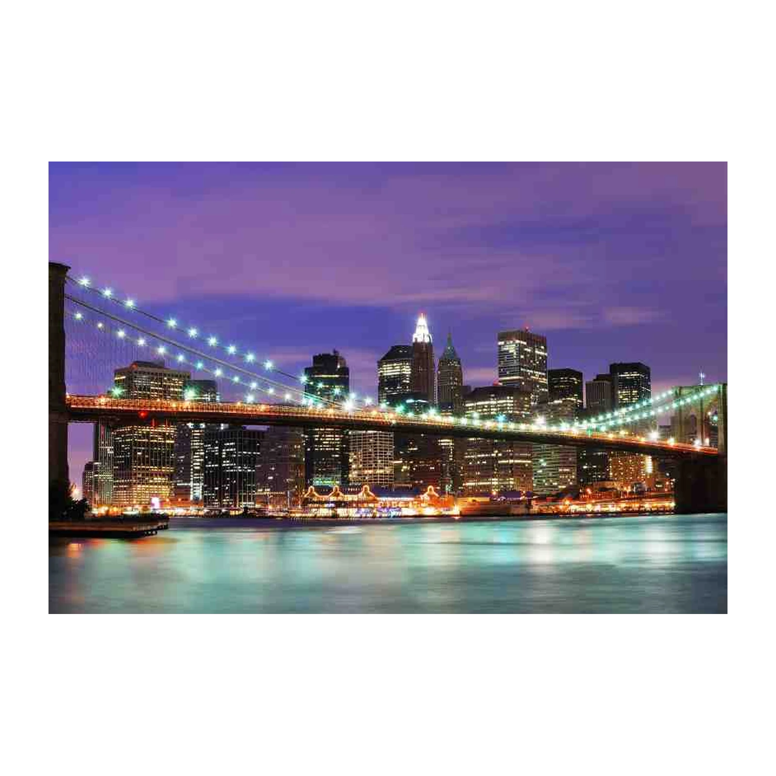 Iconic NYC Brooklyn Bridge Night Wall Art