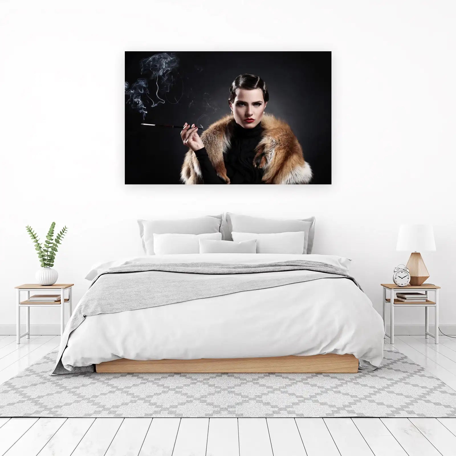Glamorous Flapper Smoking Wall Art