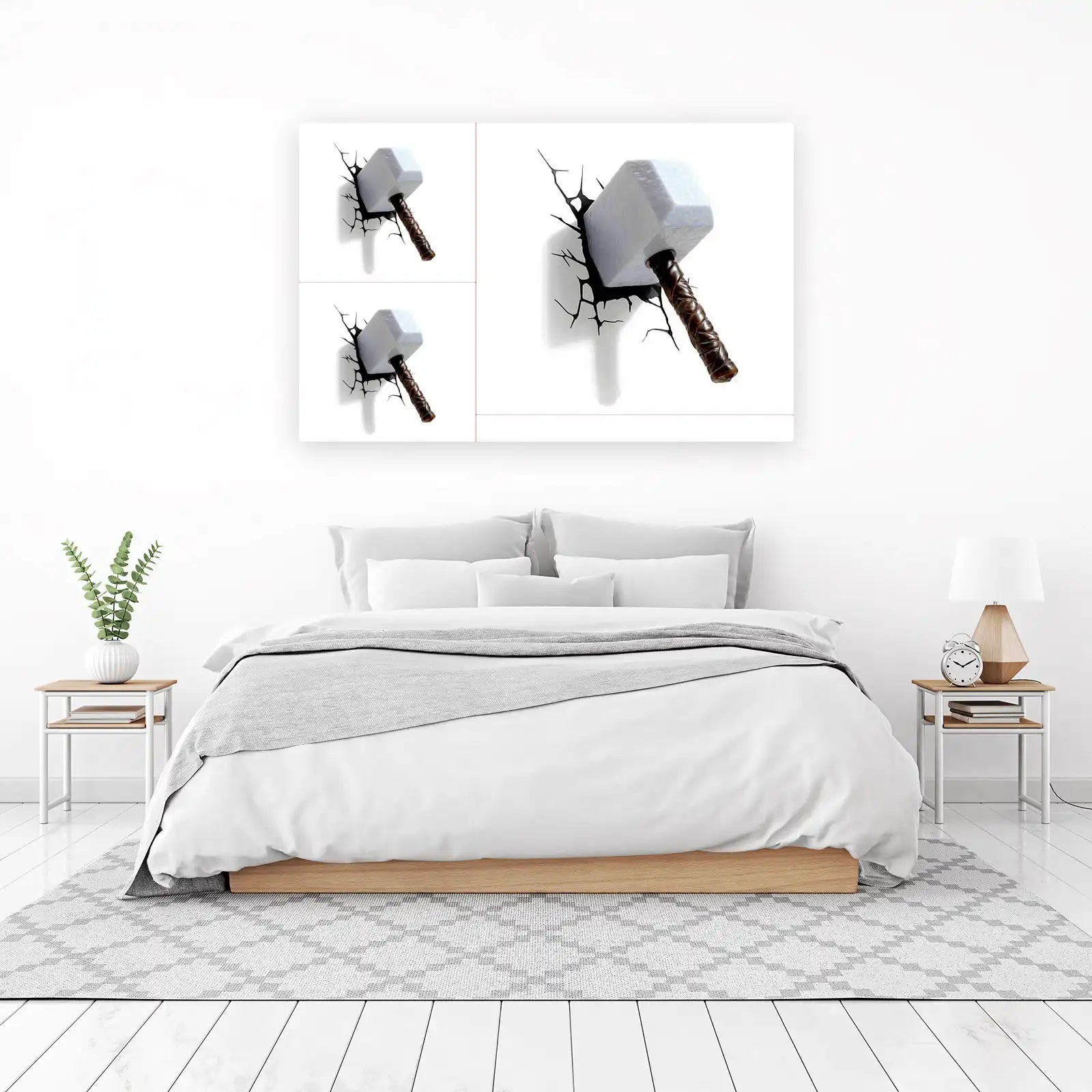 Thor's Hammer Cracked Wall Effect Wall Art