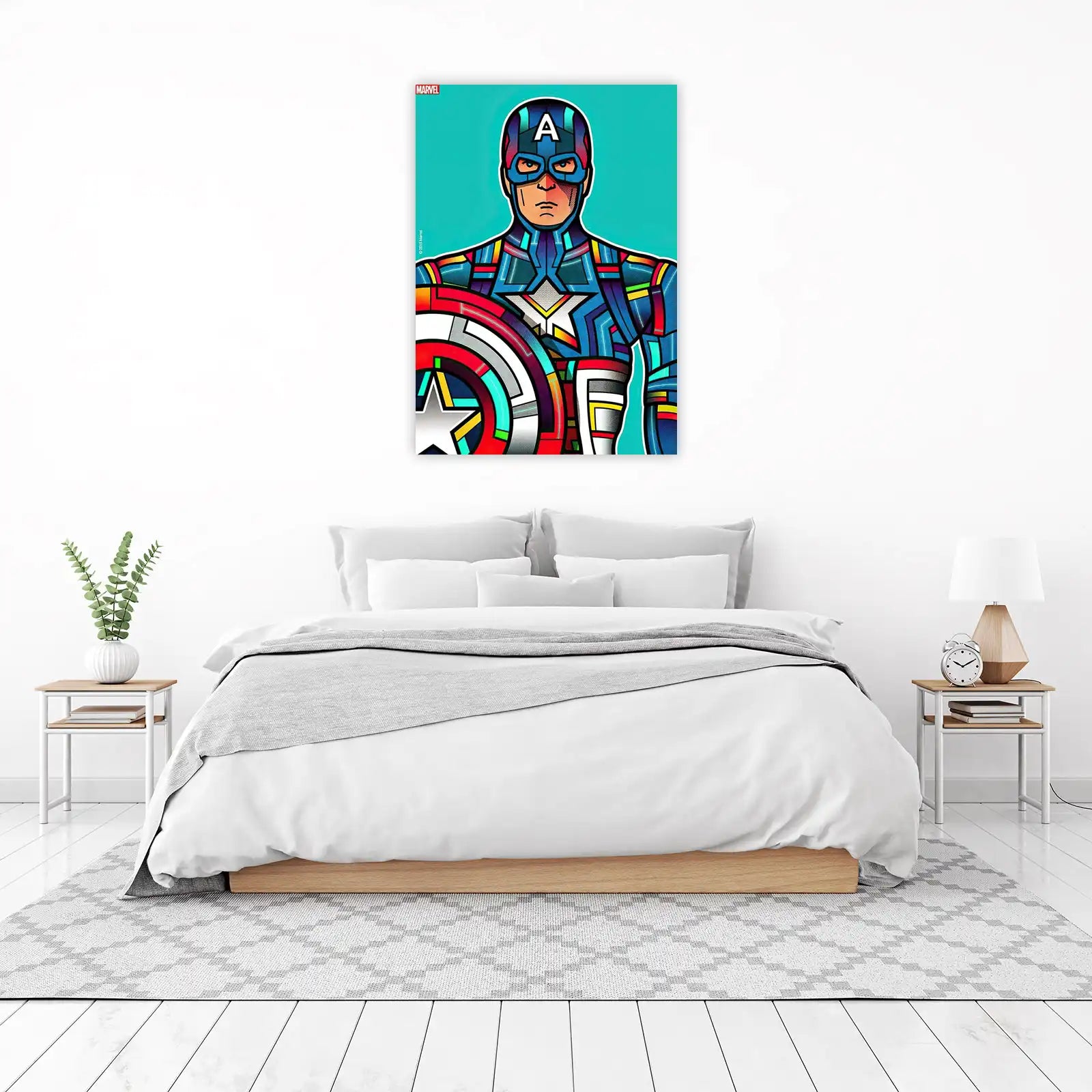 Modern Captain America Geometric Art Wall Art