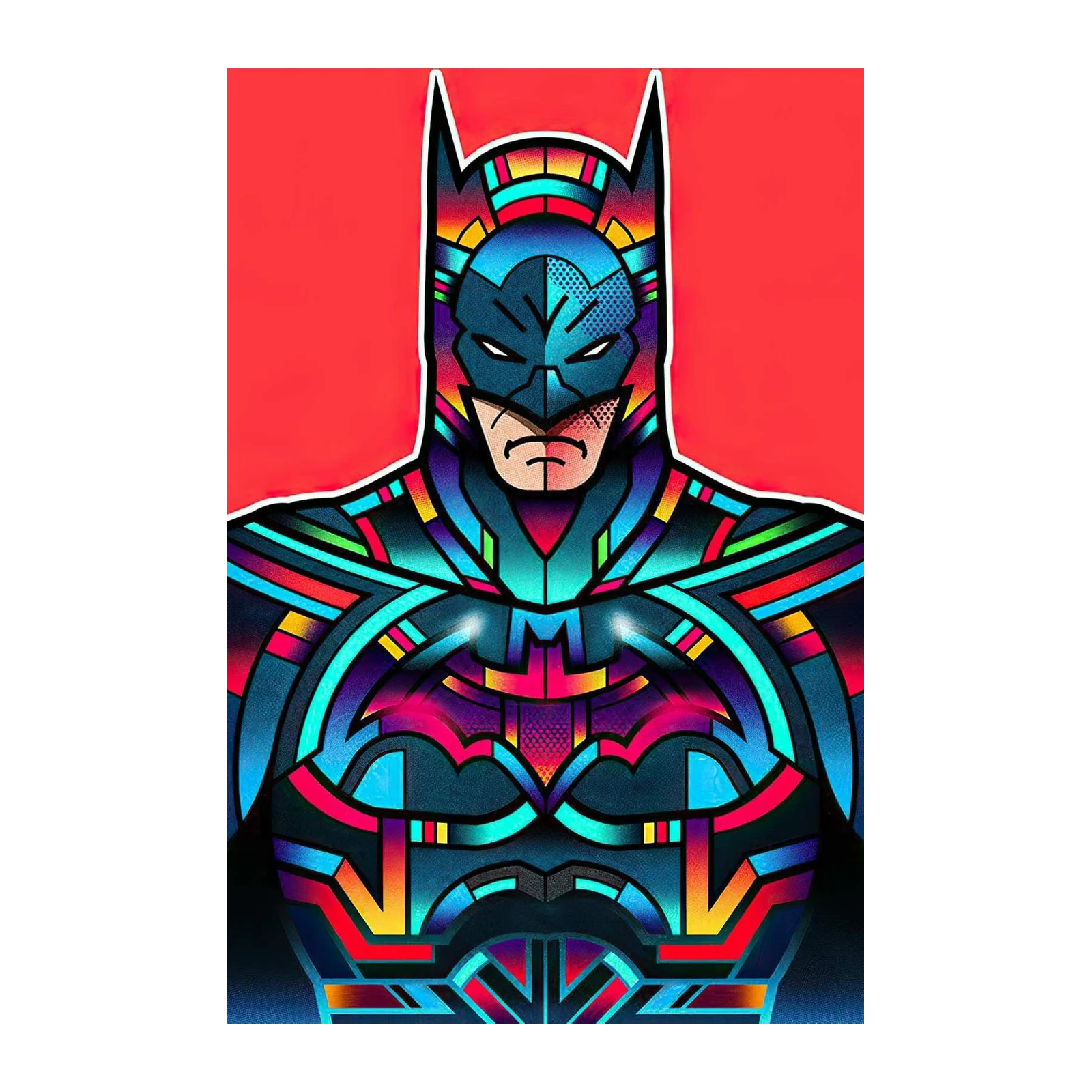 Vibrant Geometric Batman Wall Art