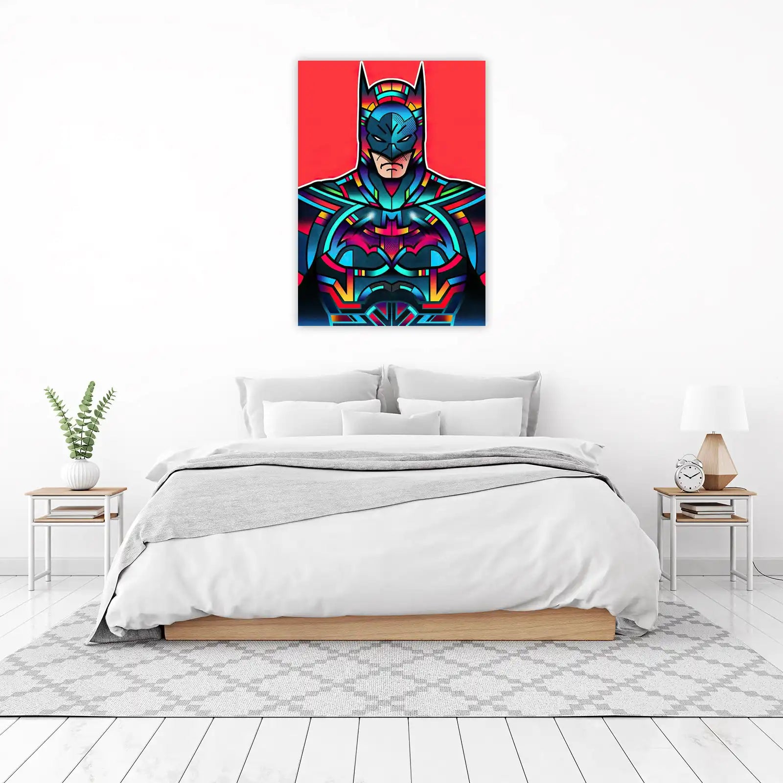 Vibrant Geometric Batman Wall Art