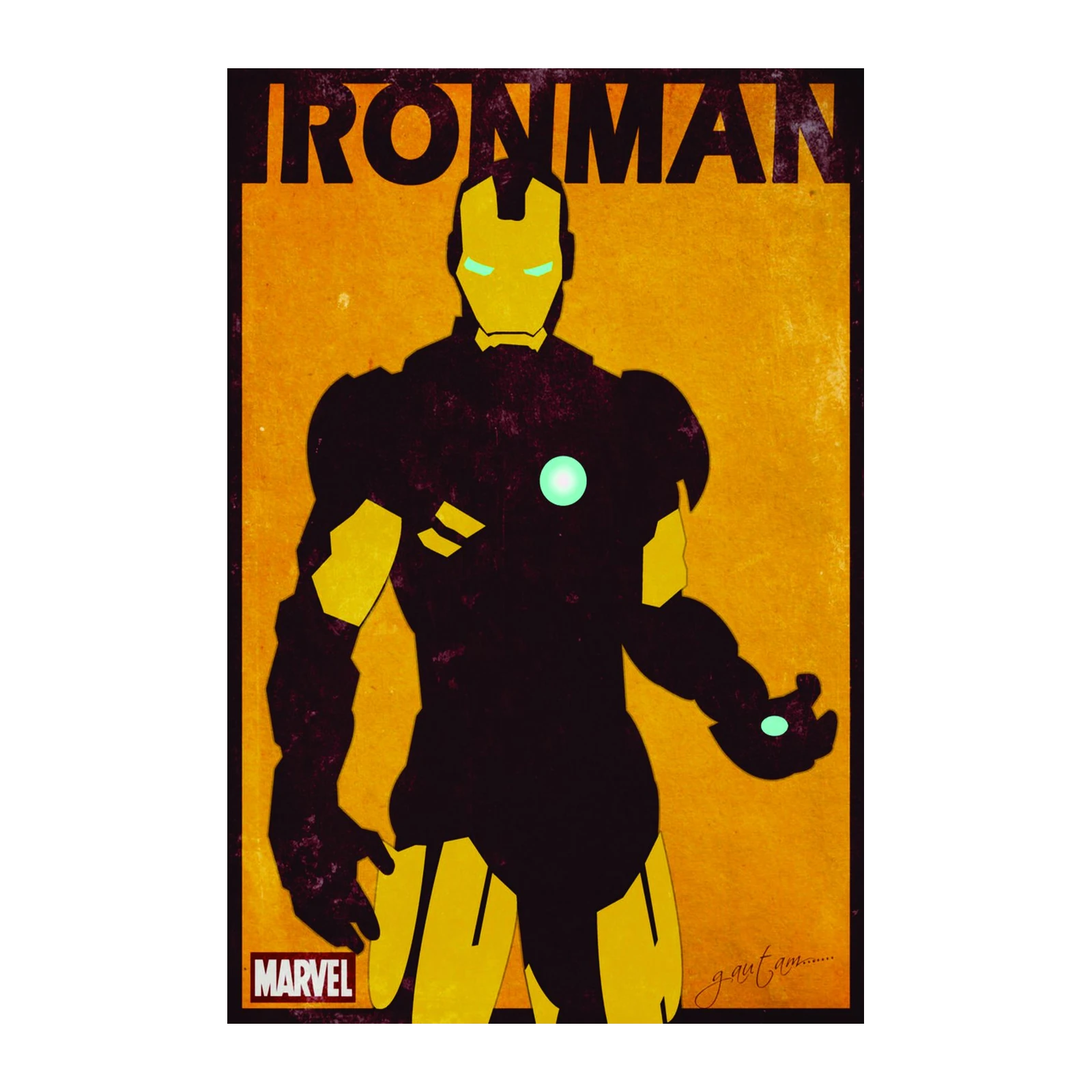 Vintage Iron Man Retro Poster Wall Art