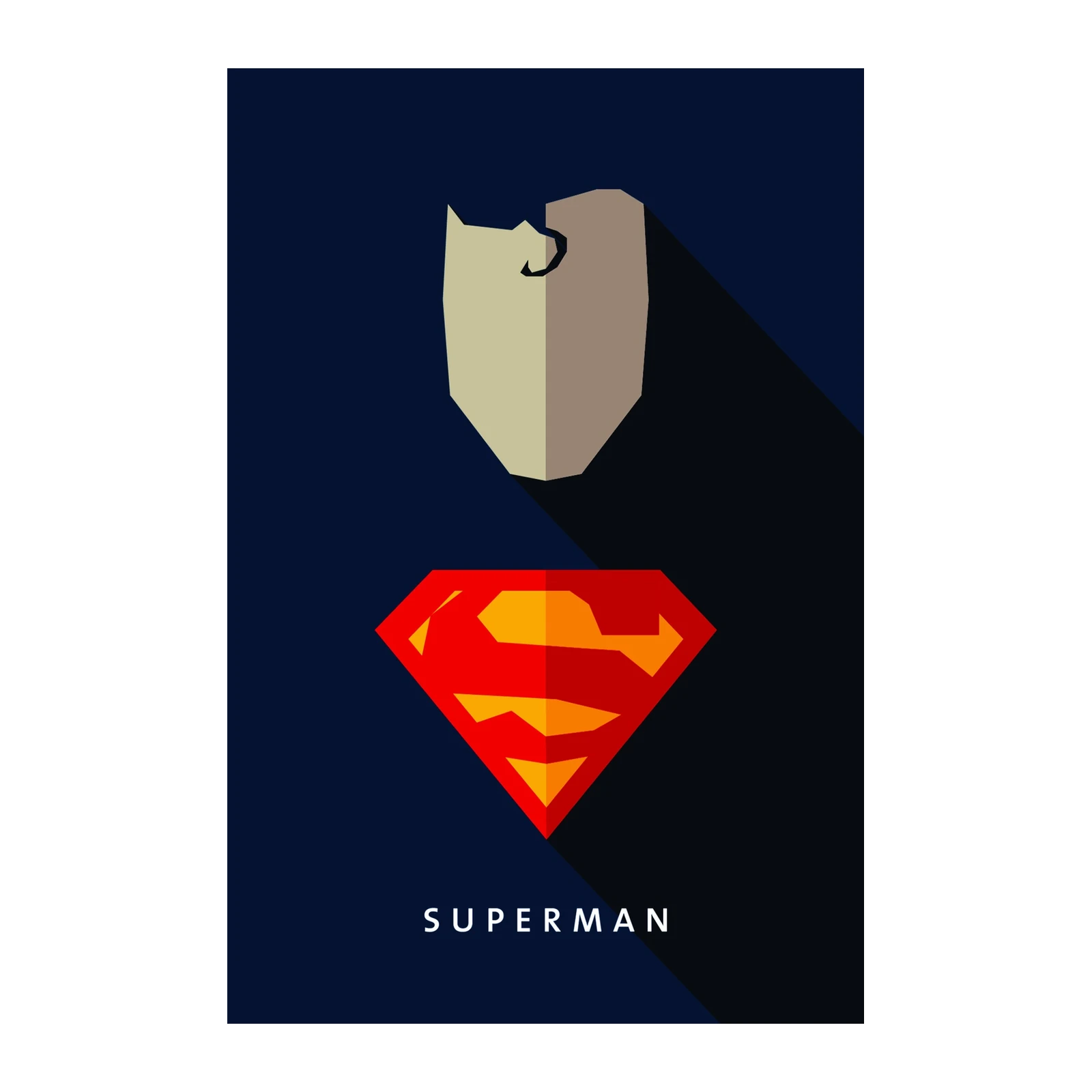 Minimalist Superman Logo & Face Wall Art