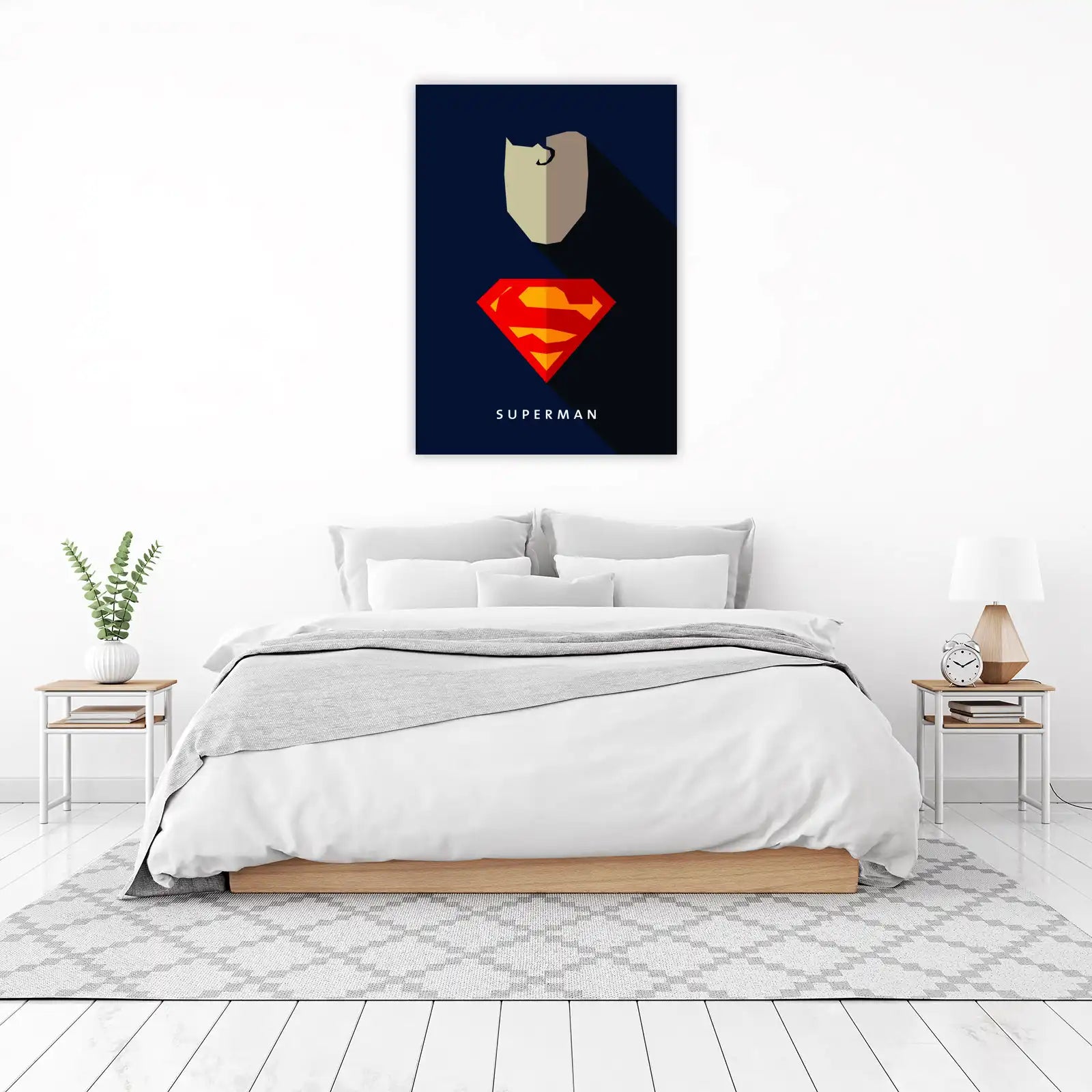 Minimalist Superman Logo & Face Wall Art