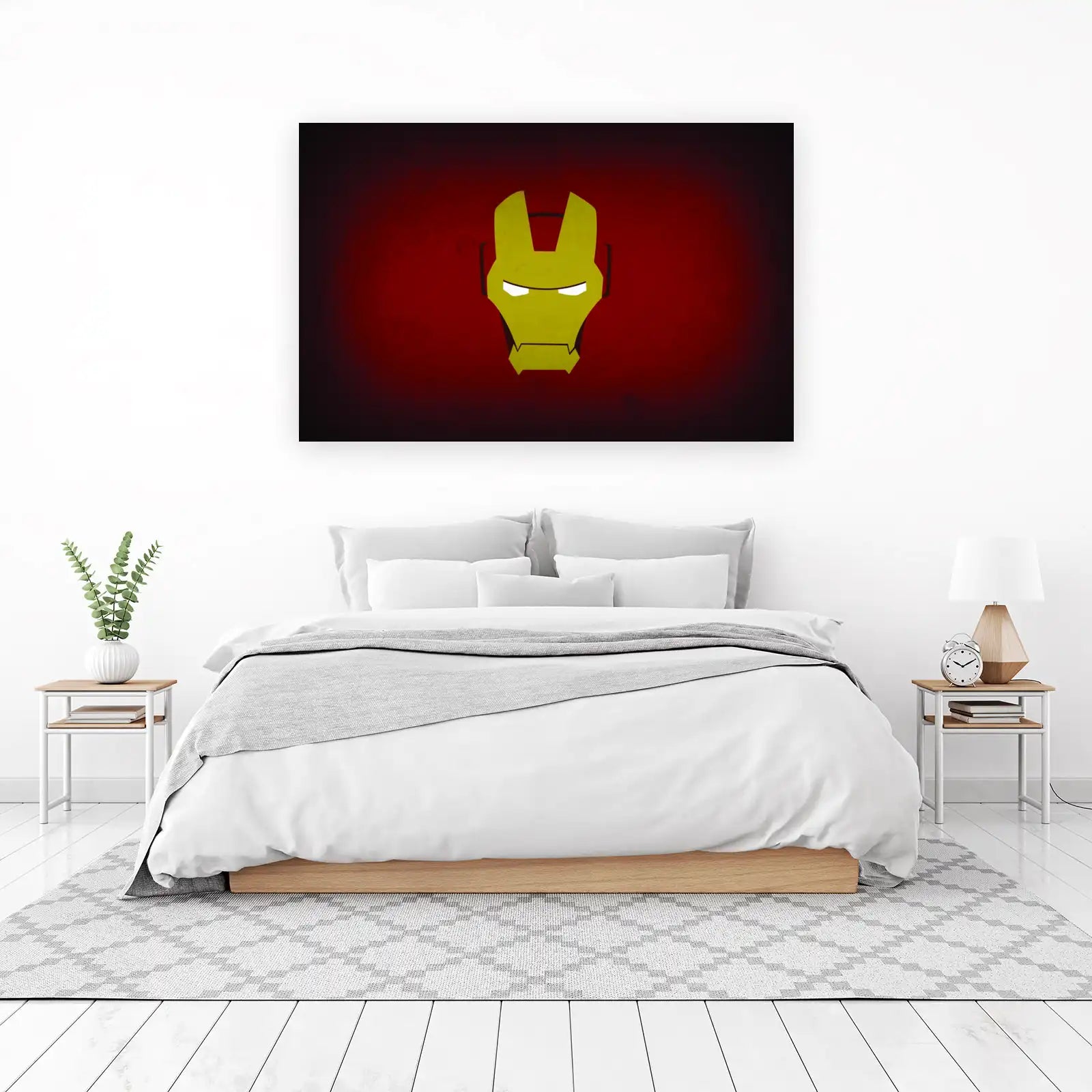 Iconic Iron Man Mask Minimalist Wall Art