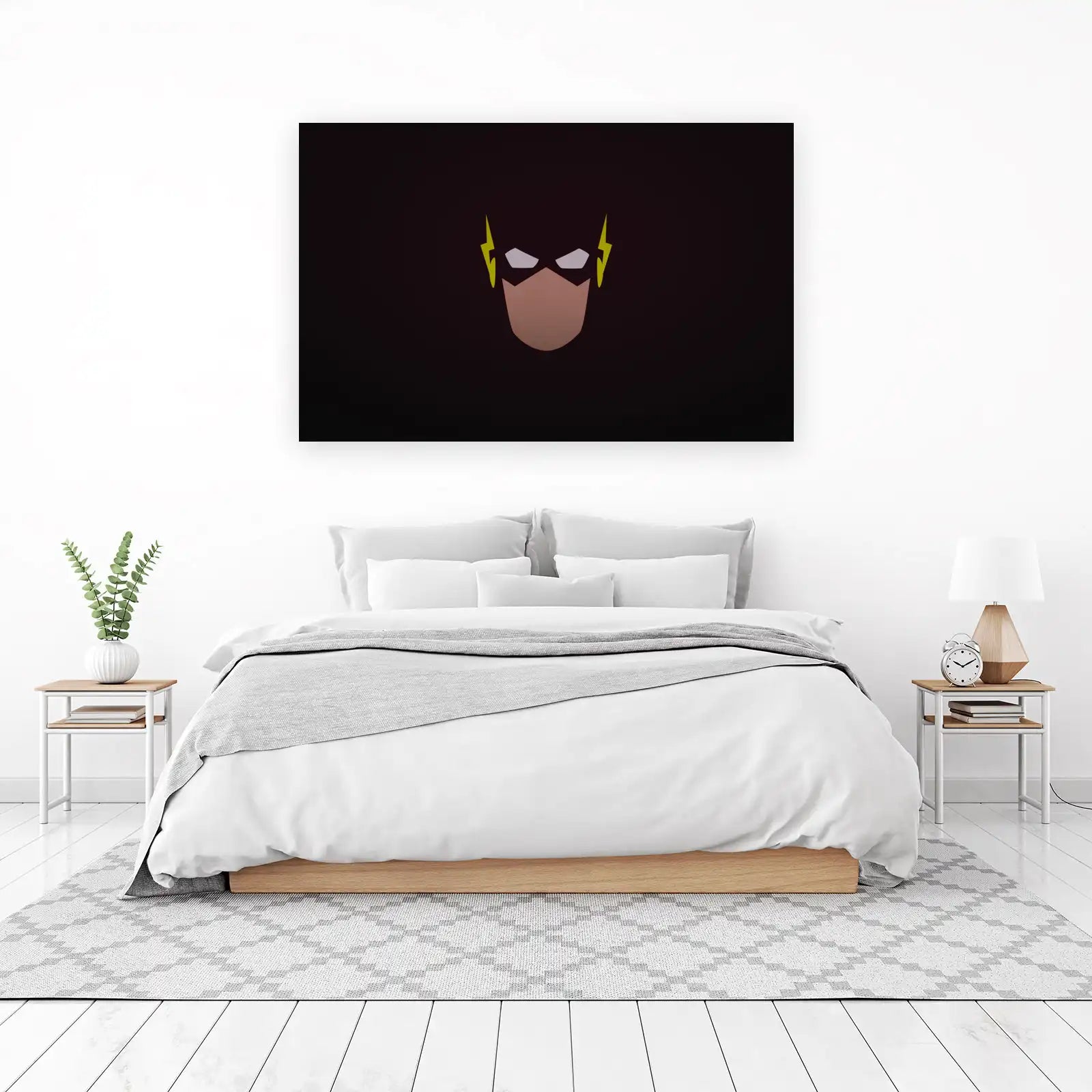 Minimalist Flash Superhero Portrait Wall Art