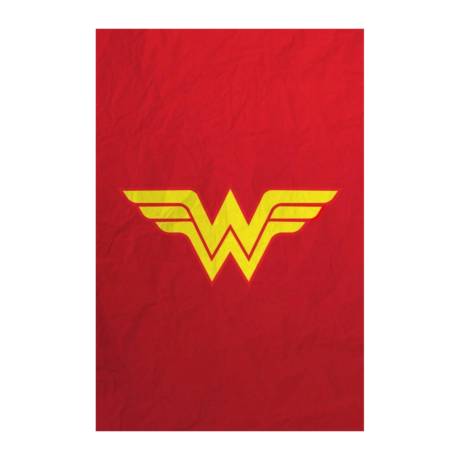 Wonder Woman Logo Minimalist Red & Yellow Wall Art
