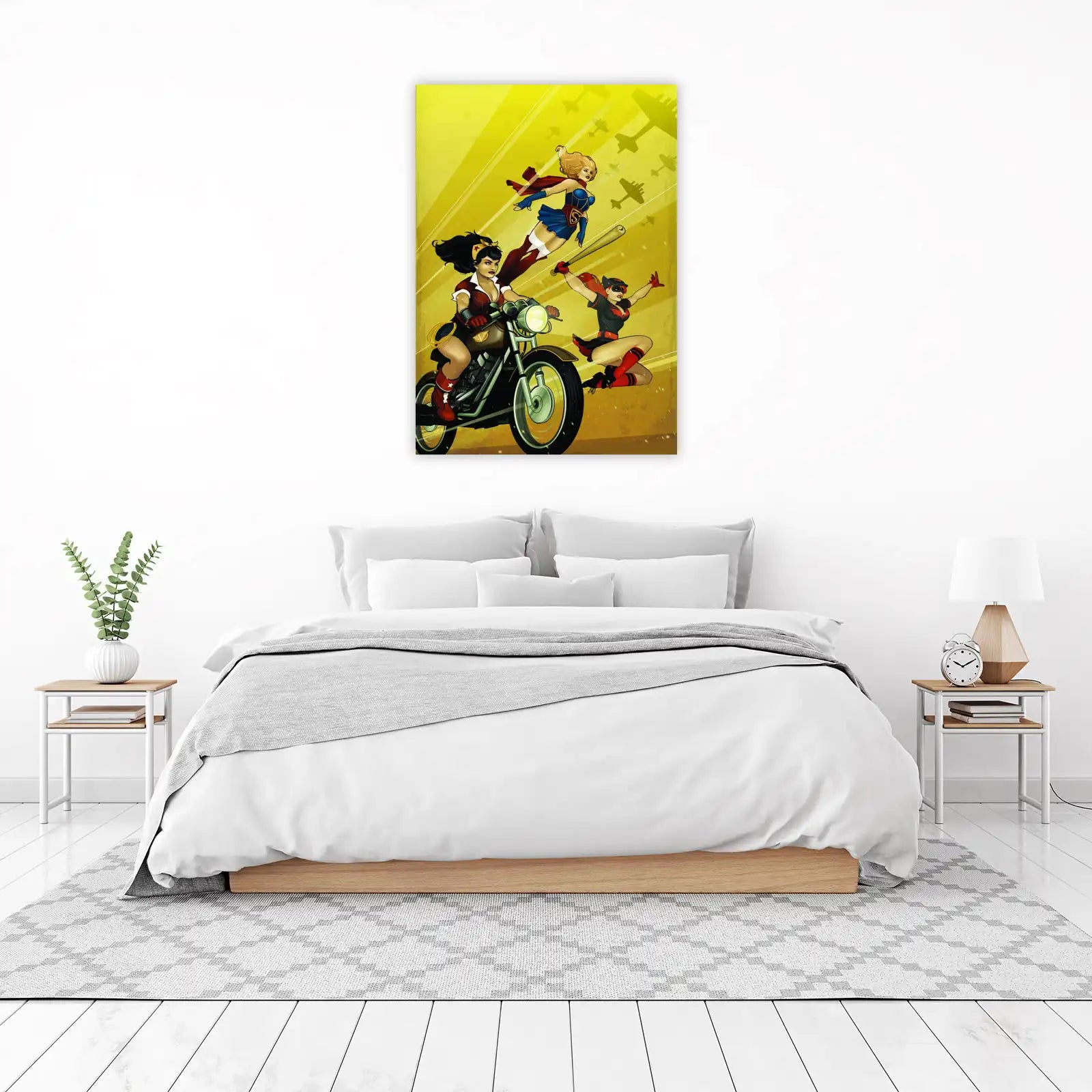 Dynamic Comic Trio Motorcycle & Flying Wall Art
