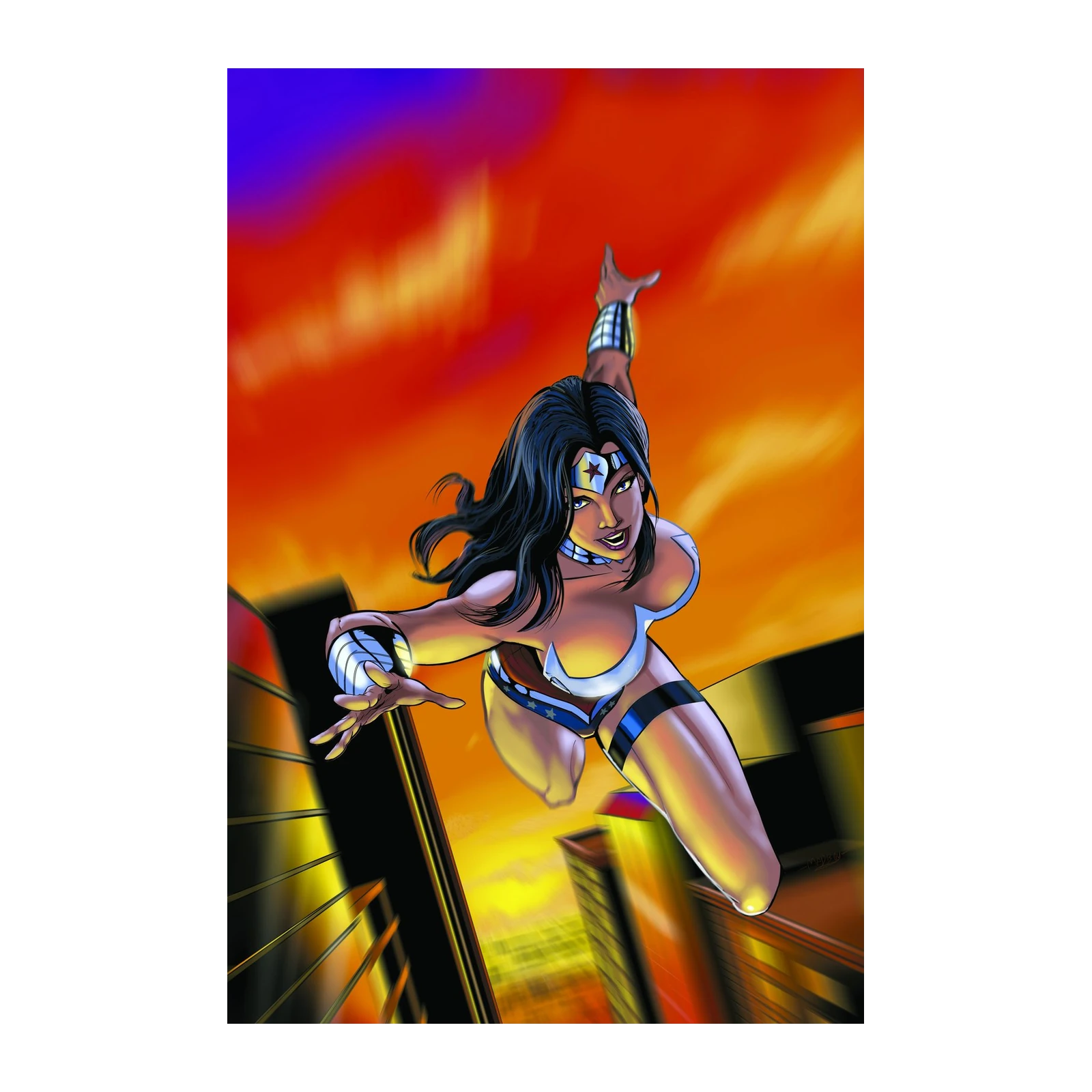 Dynamic Wonder Woman City Flight Wall Art