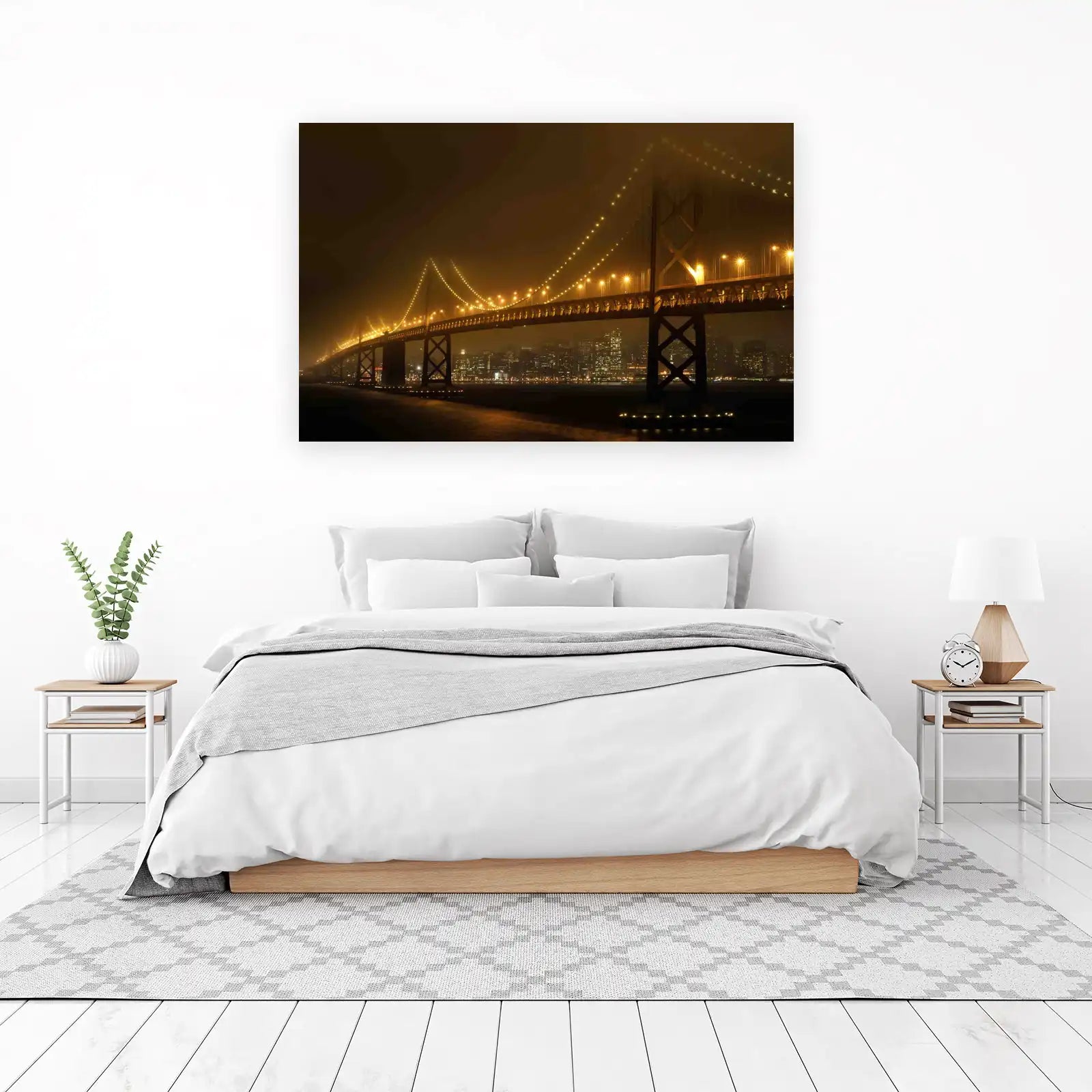 San Francisco Bridge Night View Wall Art