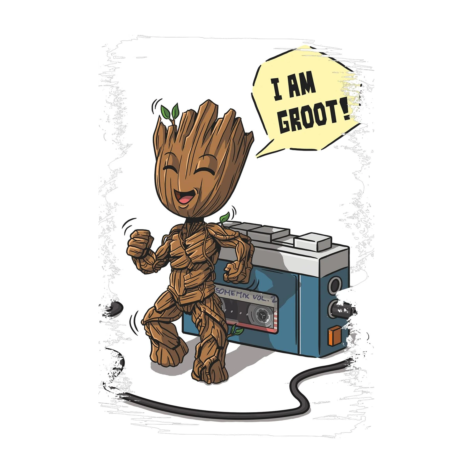 Dancing Groot "I Am Groot!" Boombox Wall Art
