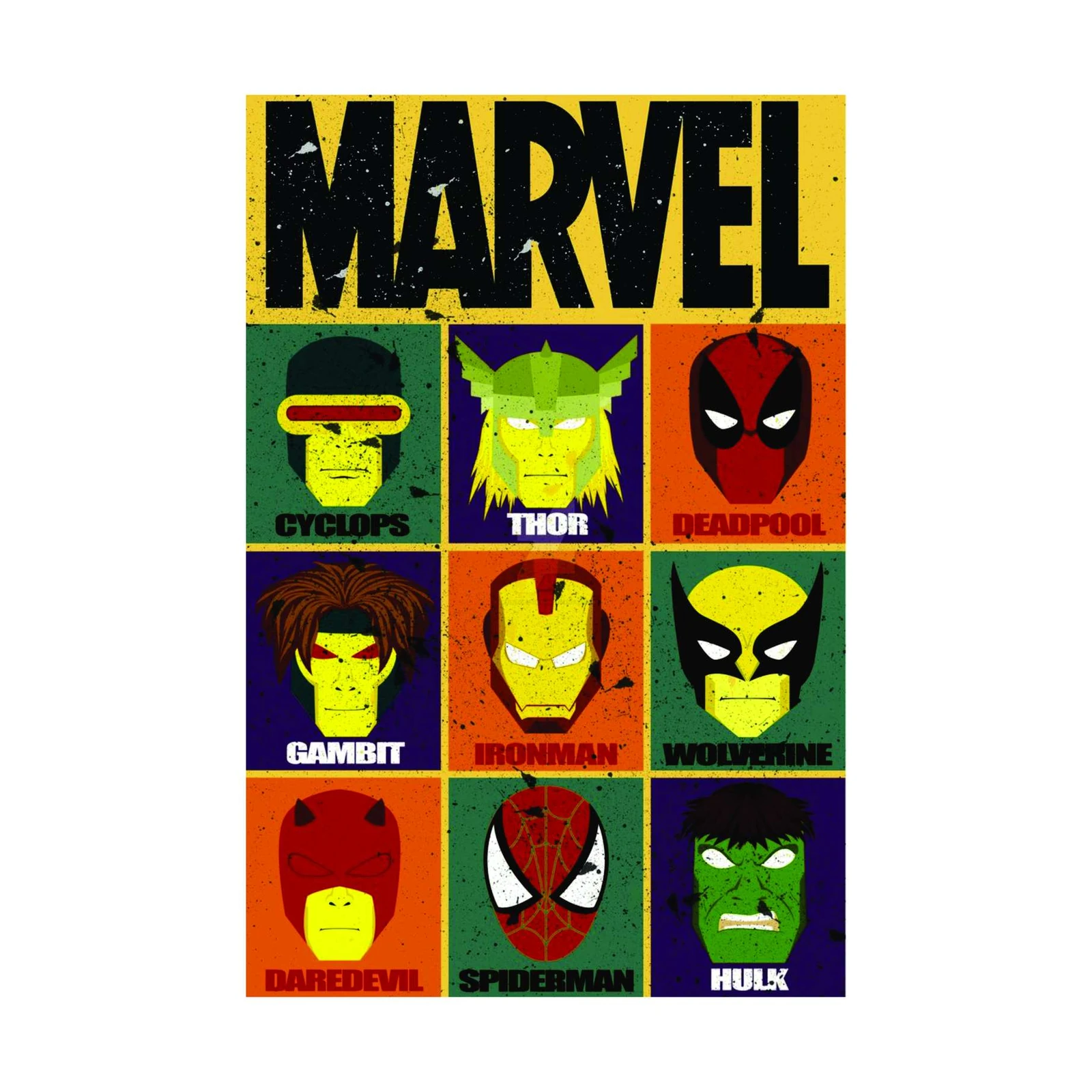 Marvel Heroes Vintage Style Wall Art