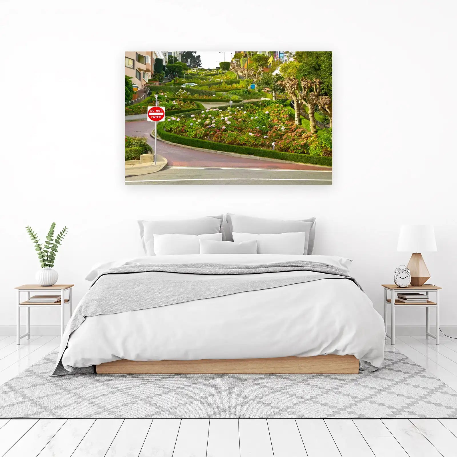 San Francisco Crooked Street Hydrangea Wall Art