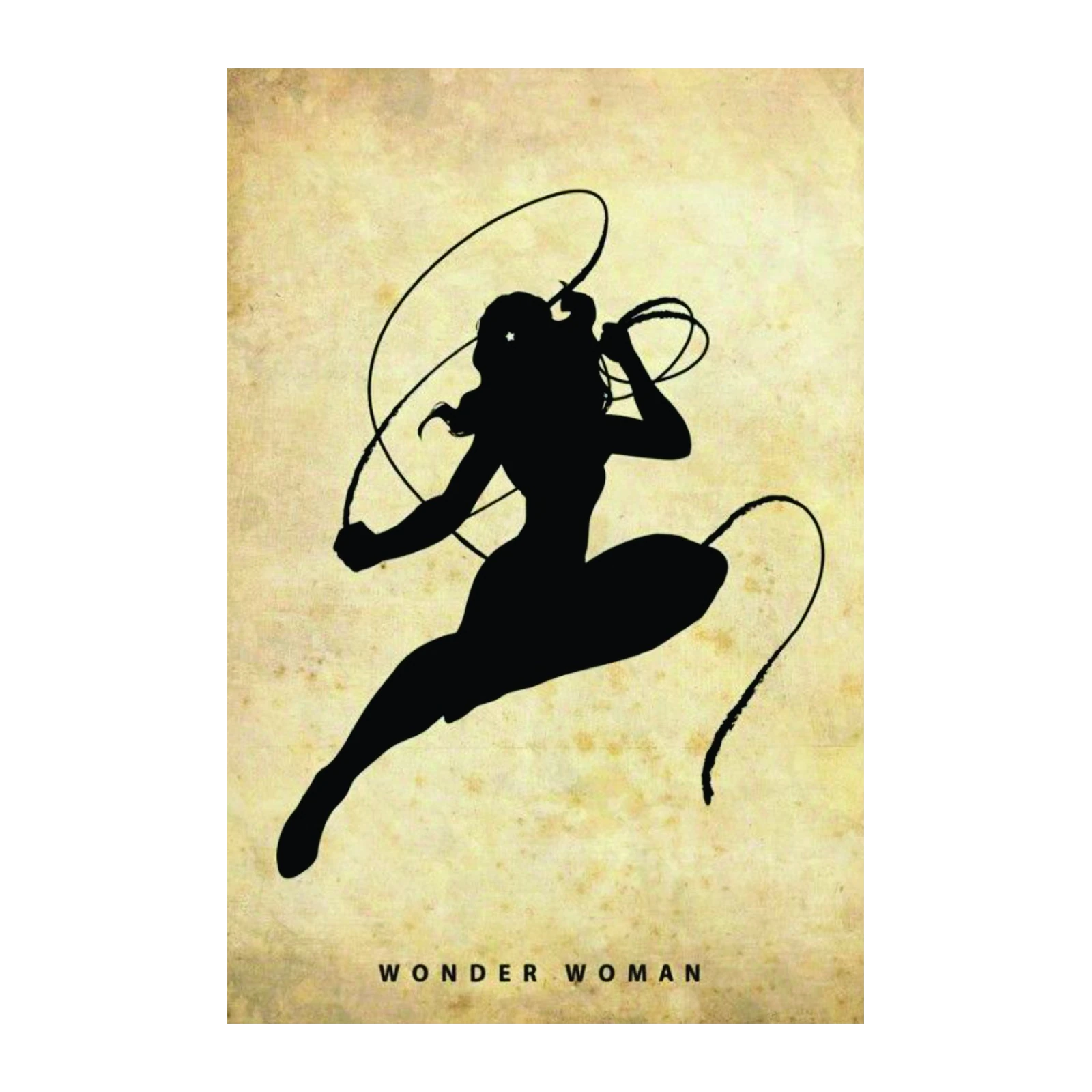 Retro Wonder Woman Silhouette Wall Art