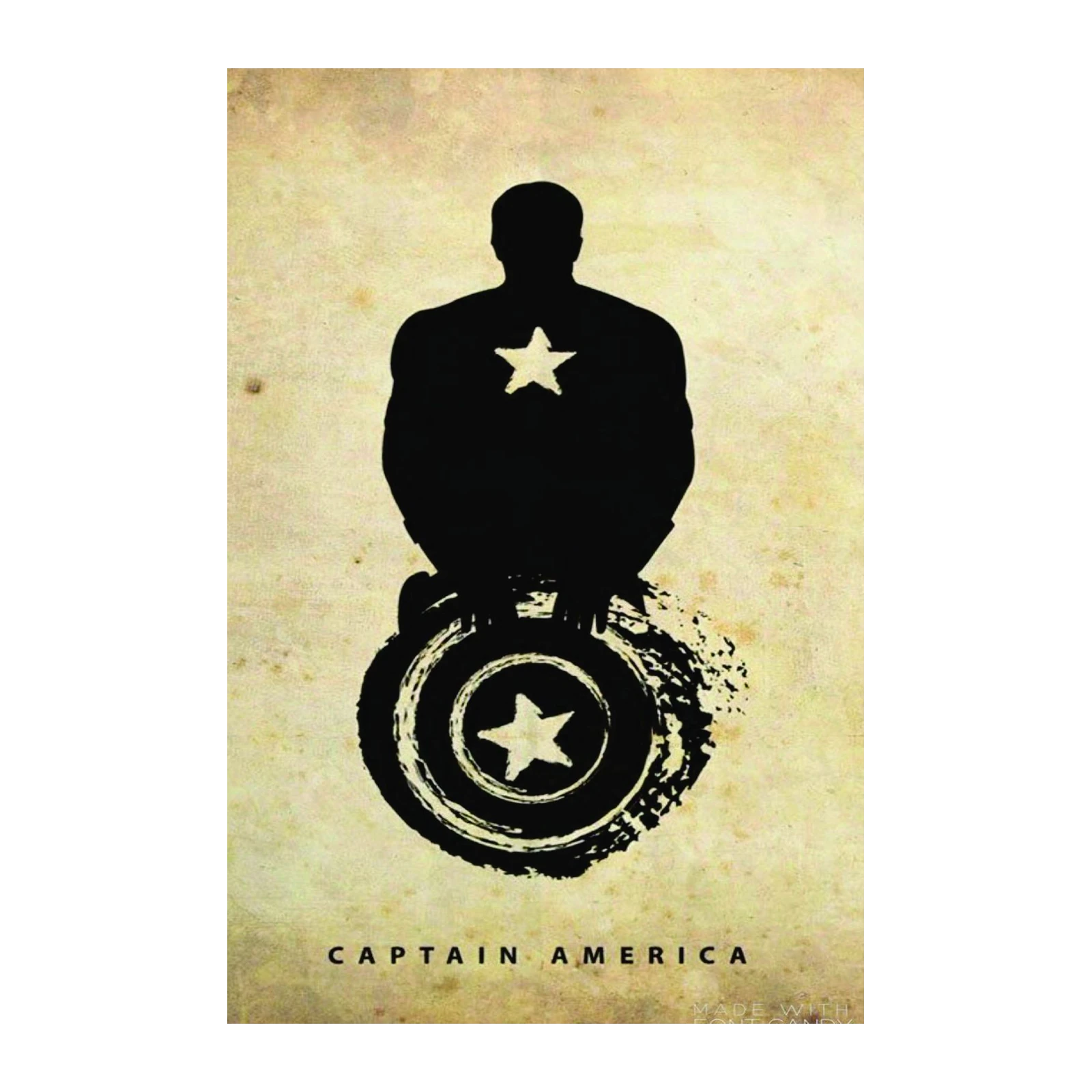 Iconic Captain America Silhouette Wall Art