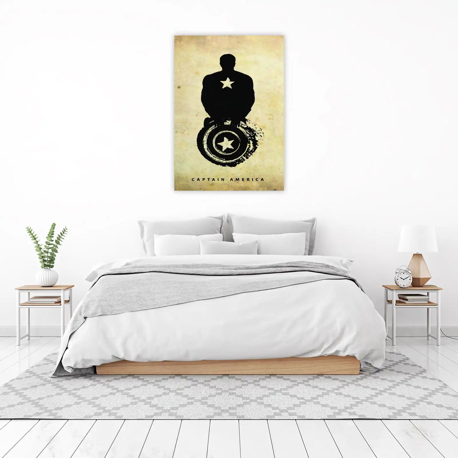 Iconic Captain America Silhouette Wall Art