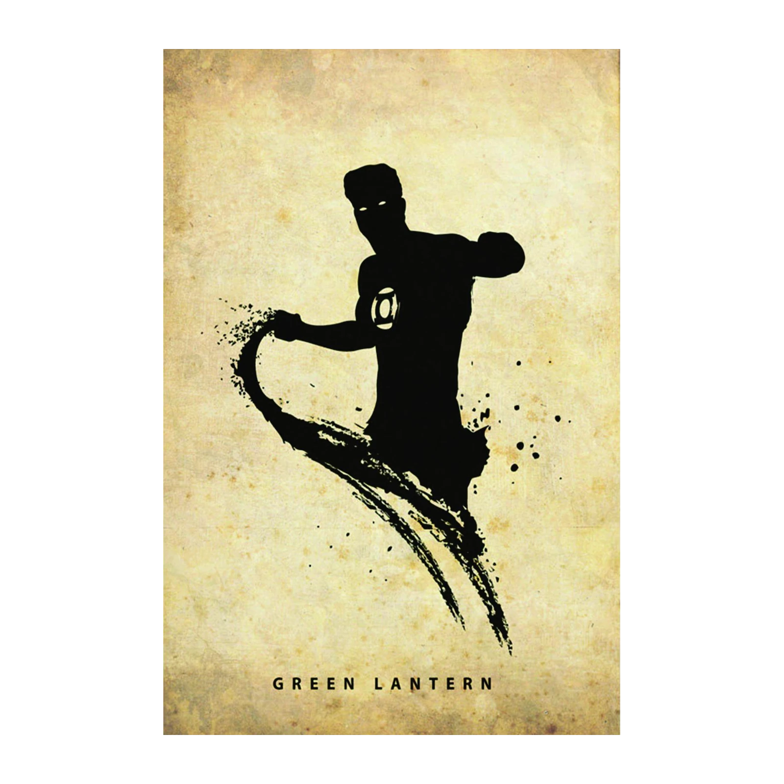 Green Lantern Minimalist Silhouette Wall Art