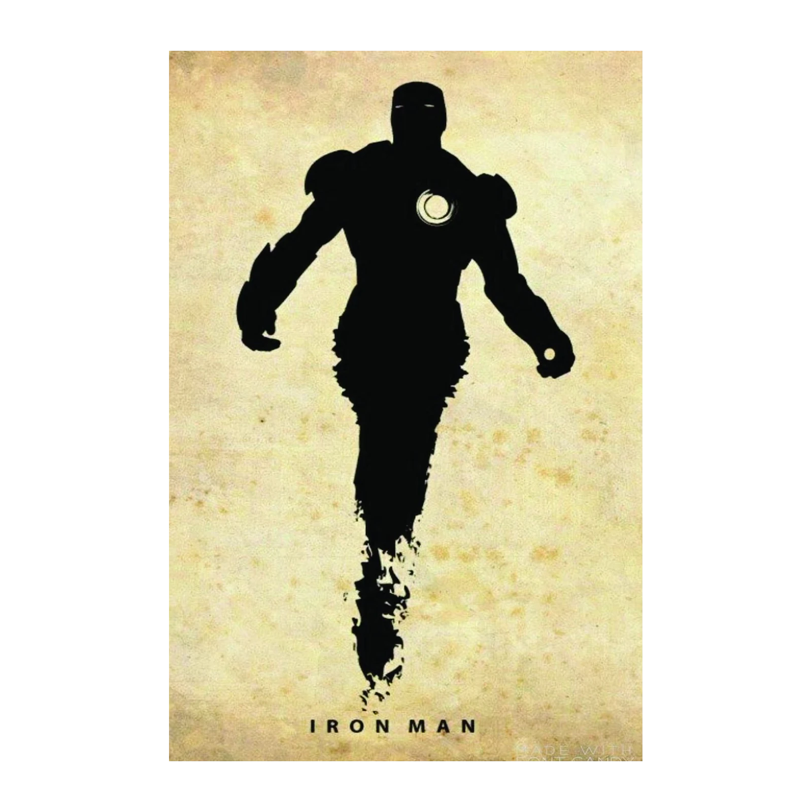 Iron Man Silhouette Retro Wall Art