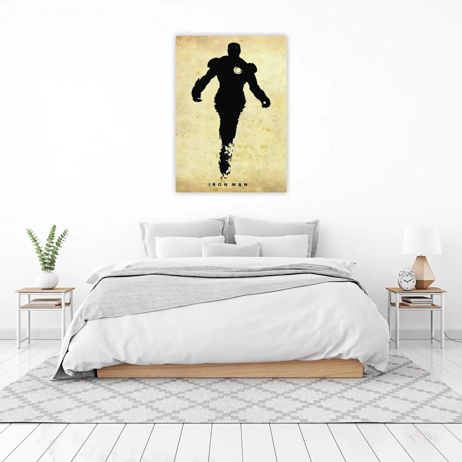 Iron Man Silhouette Retro Wall Art