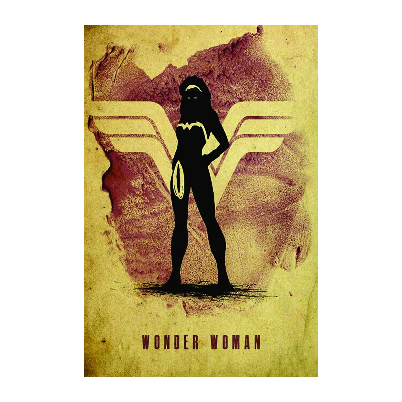 Vintage Wonder Woman Silhouette Wall Art