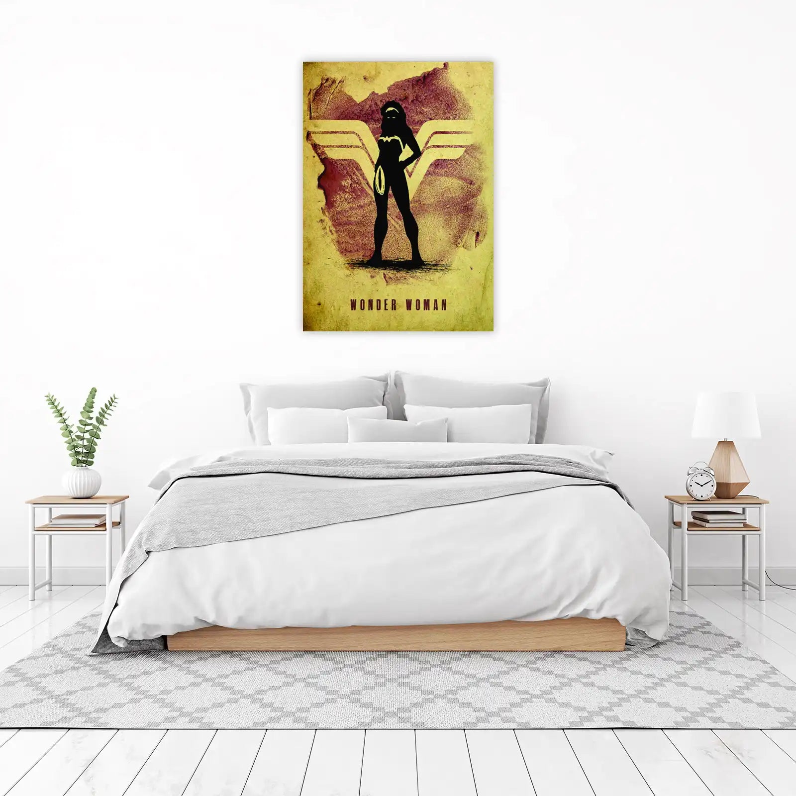 Vintage Wonder Woman Silhouette Wall Art