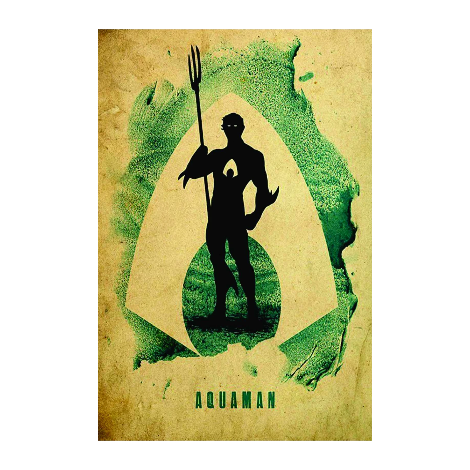 Aquaman Silhouette Vintage Poster Wall Art