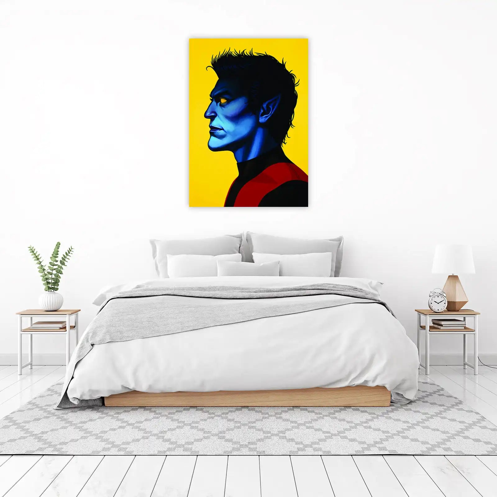 Vibrant Blue Mutant Portrait Wall Art