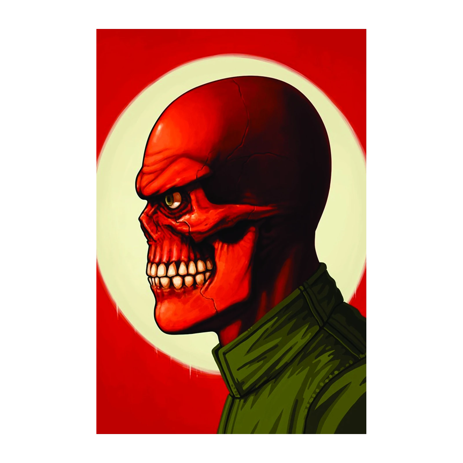 Iconic Red Skull Comic Art Wall Art
