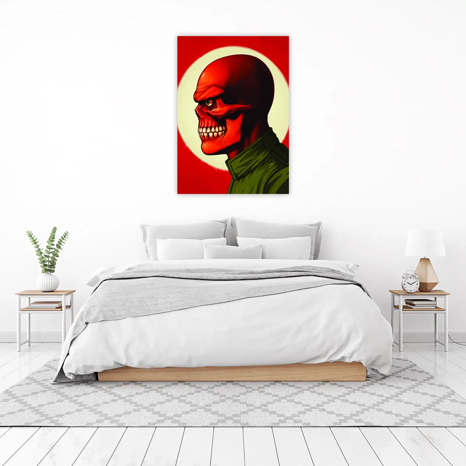 Iconic Red Skull Comic Art Wall Art
