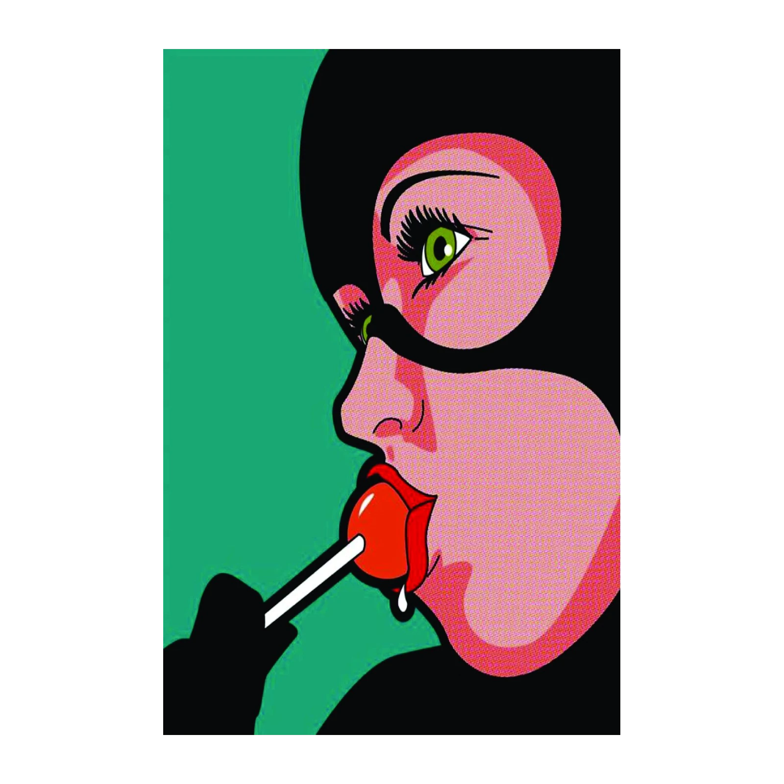 Pop Art Siren Green Lollipop Wall Art