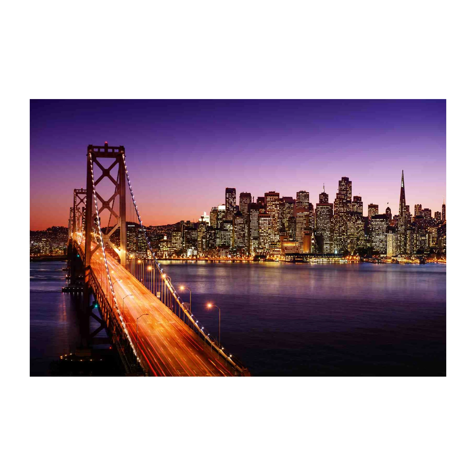 San Francisco Skyline Bridge Night Wall Art