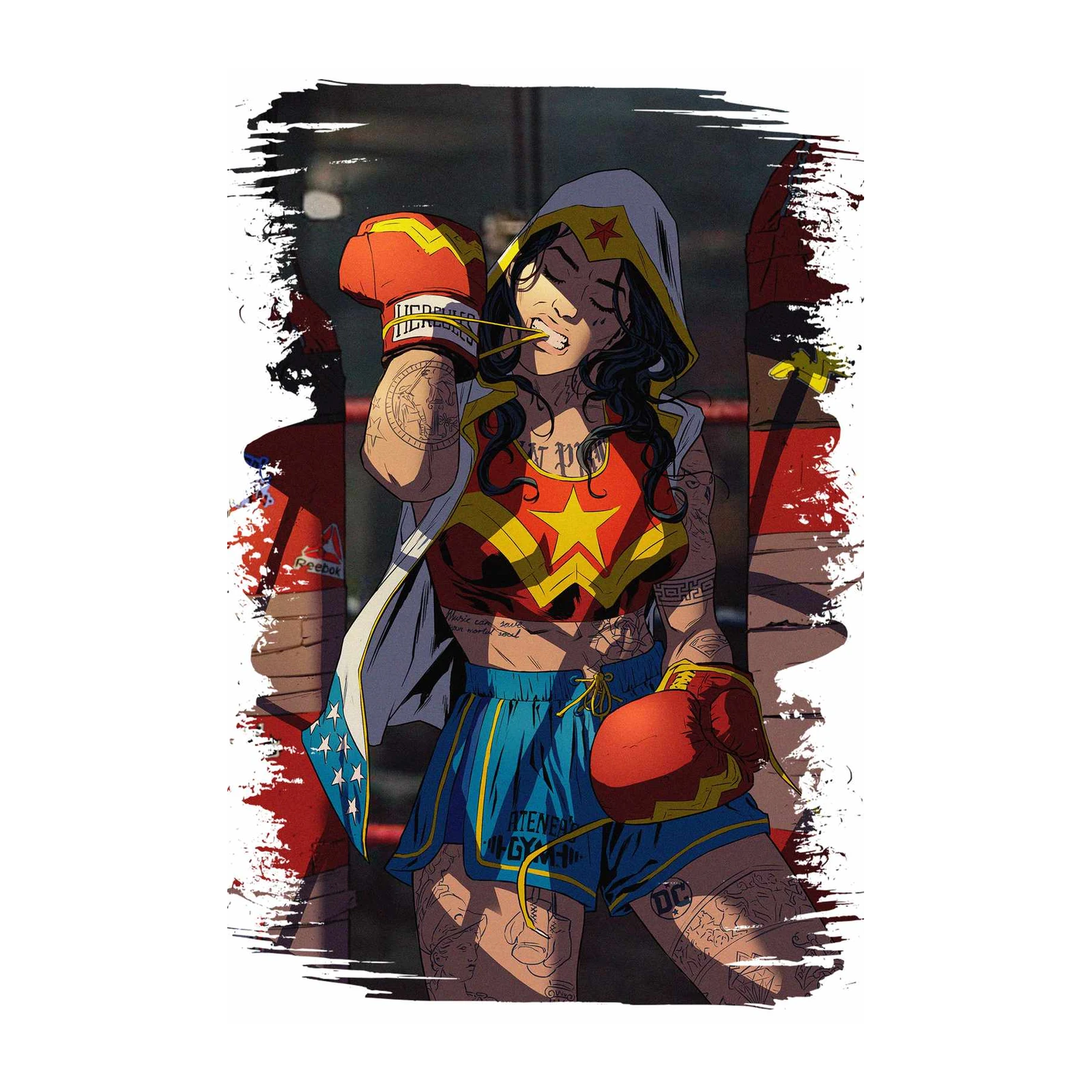 Gritty Wonder Woman Boxing Wall Art