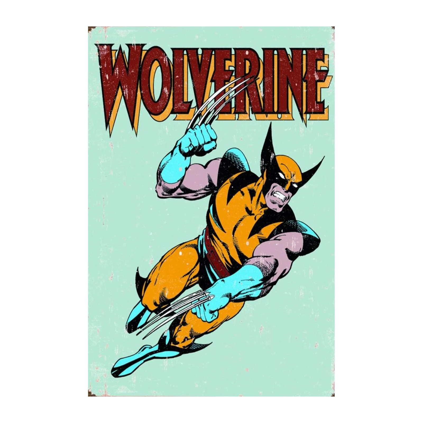 Retro Wolverine Action Comic Wall Art