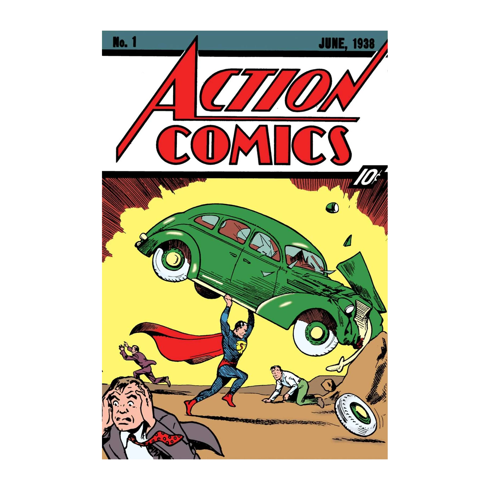 Action Comics #1 Superman Car Lift Wall Art